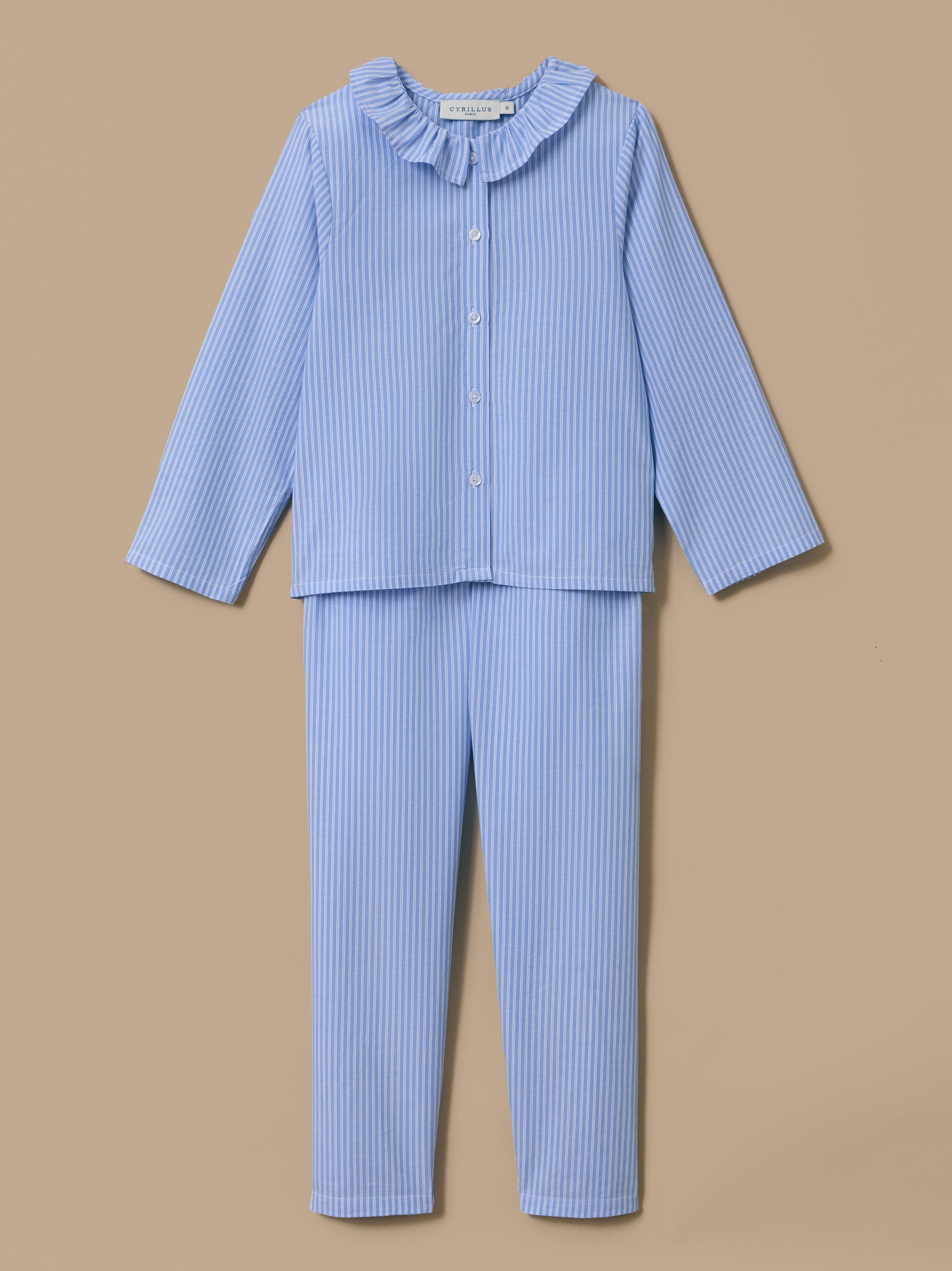 Mädchen-Pyjama aus gestreifter Popeline