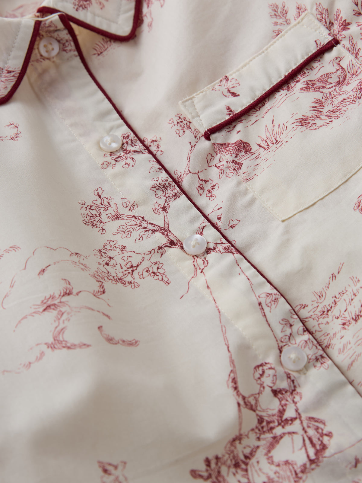 Mädchen-Pyjama, Stoff im « Jouy »-Stil