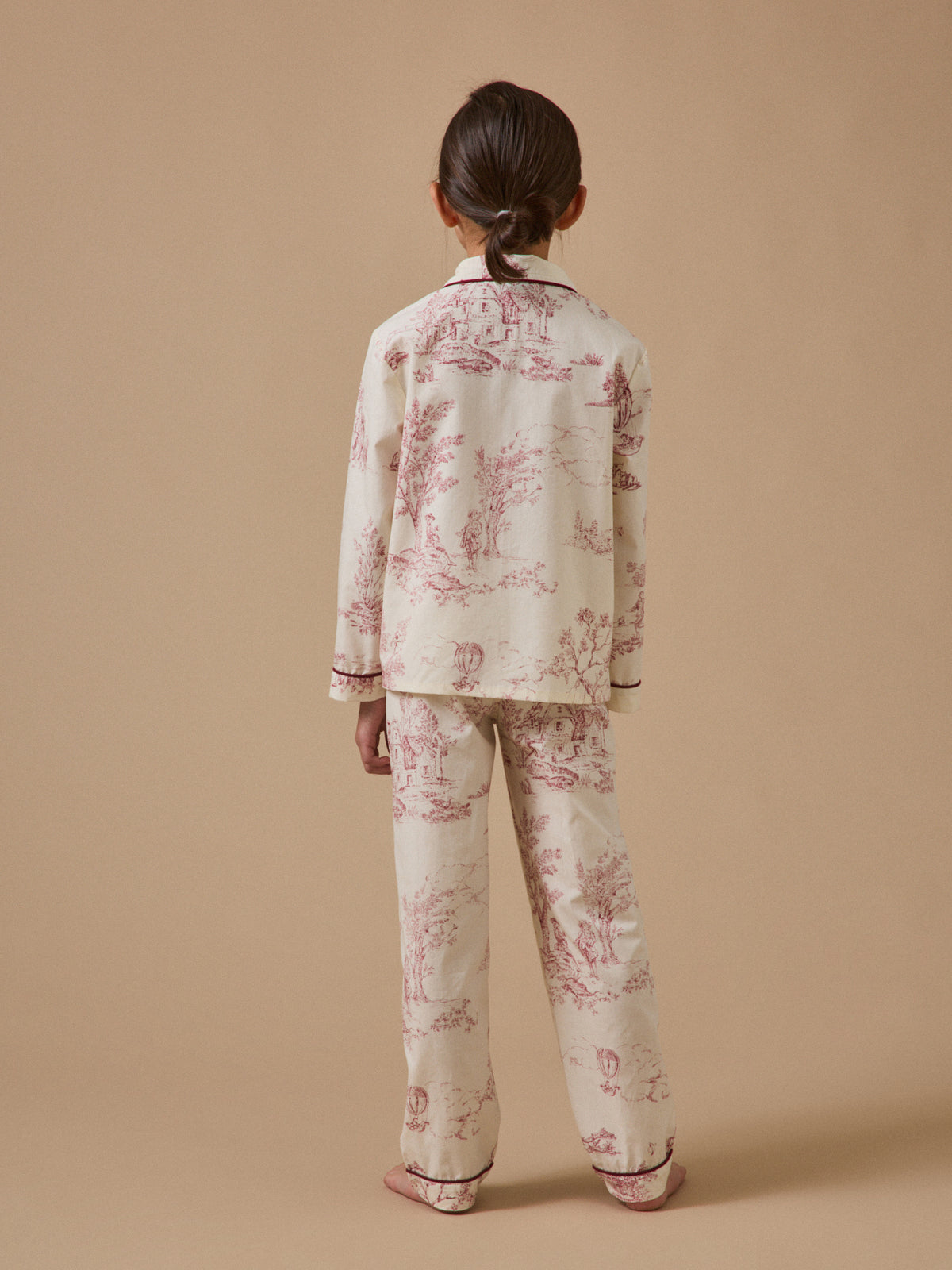 Mädchen-Pyjama, Stoff im « Jouy »-Stil