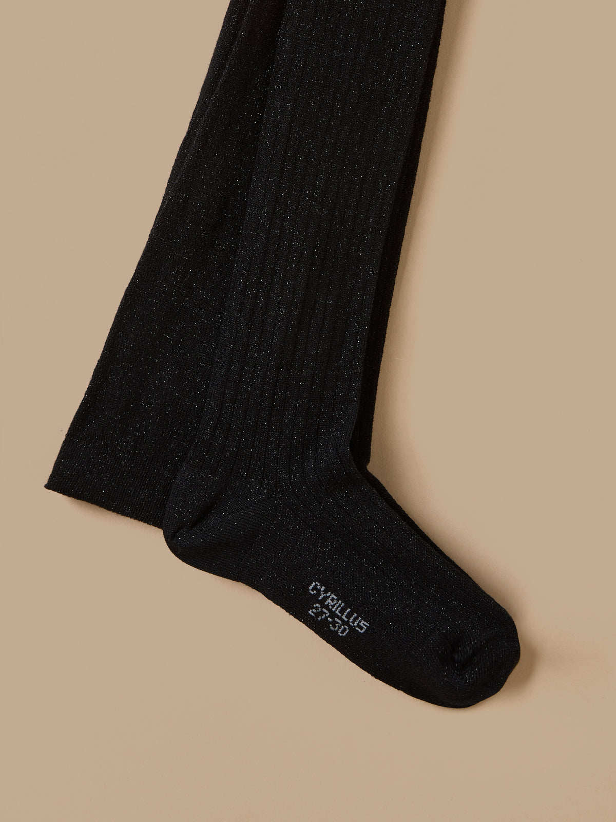 Mädchen-Strumpfhose aus Rippstrick mit Metallic-Fasern