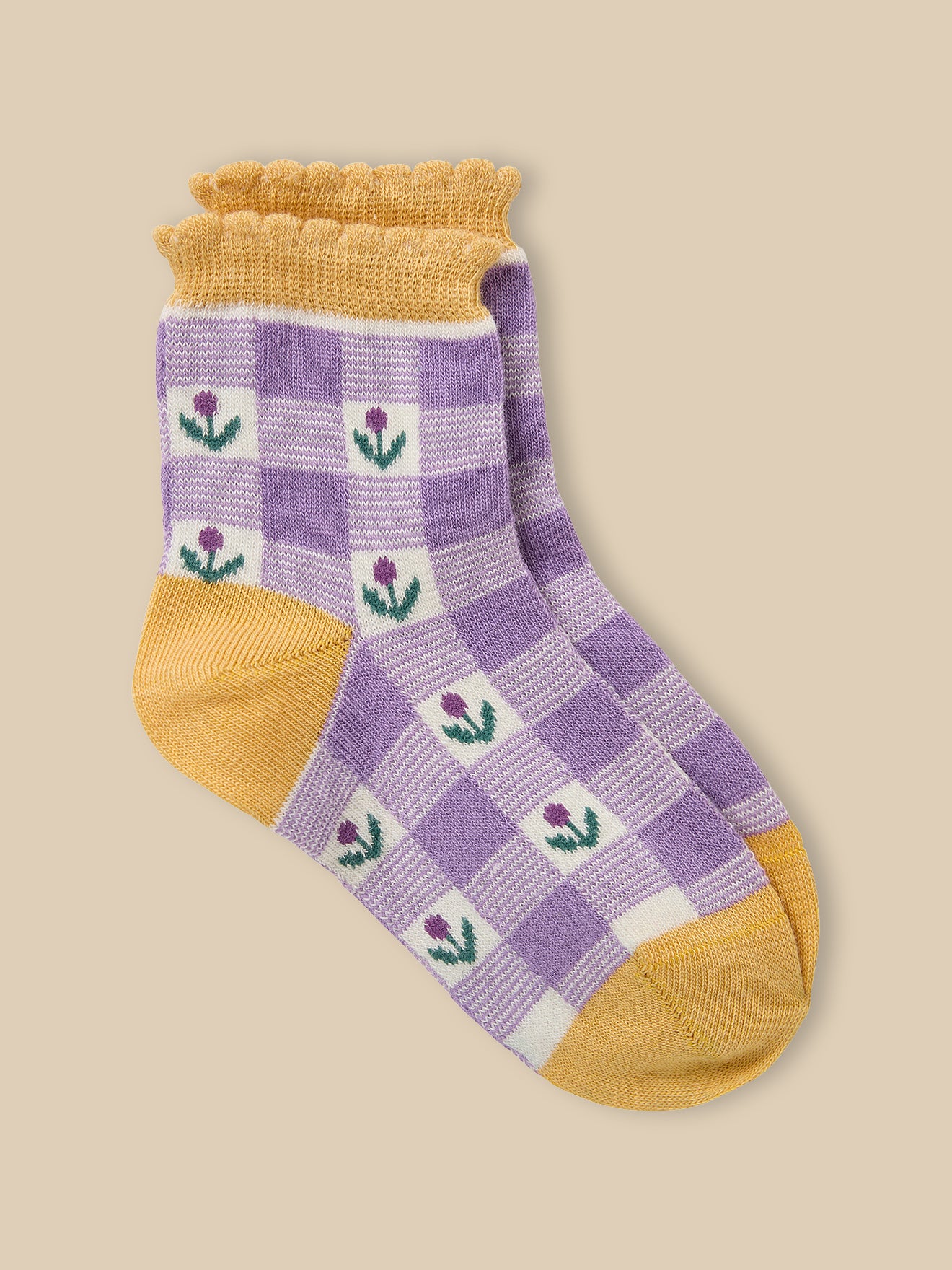 Mädchensocken mit Vichy-Karos – CYRILLUS X EMILE & IDA