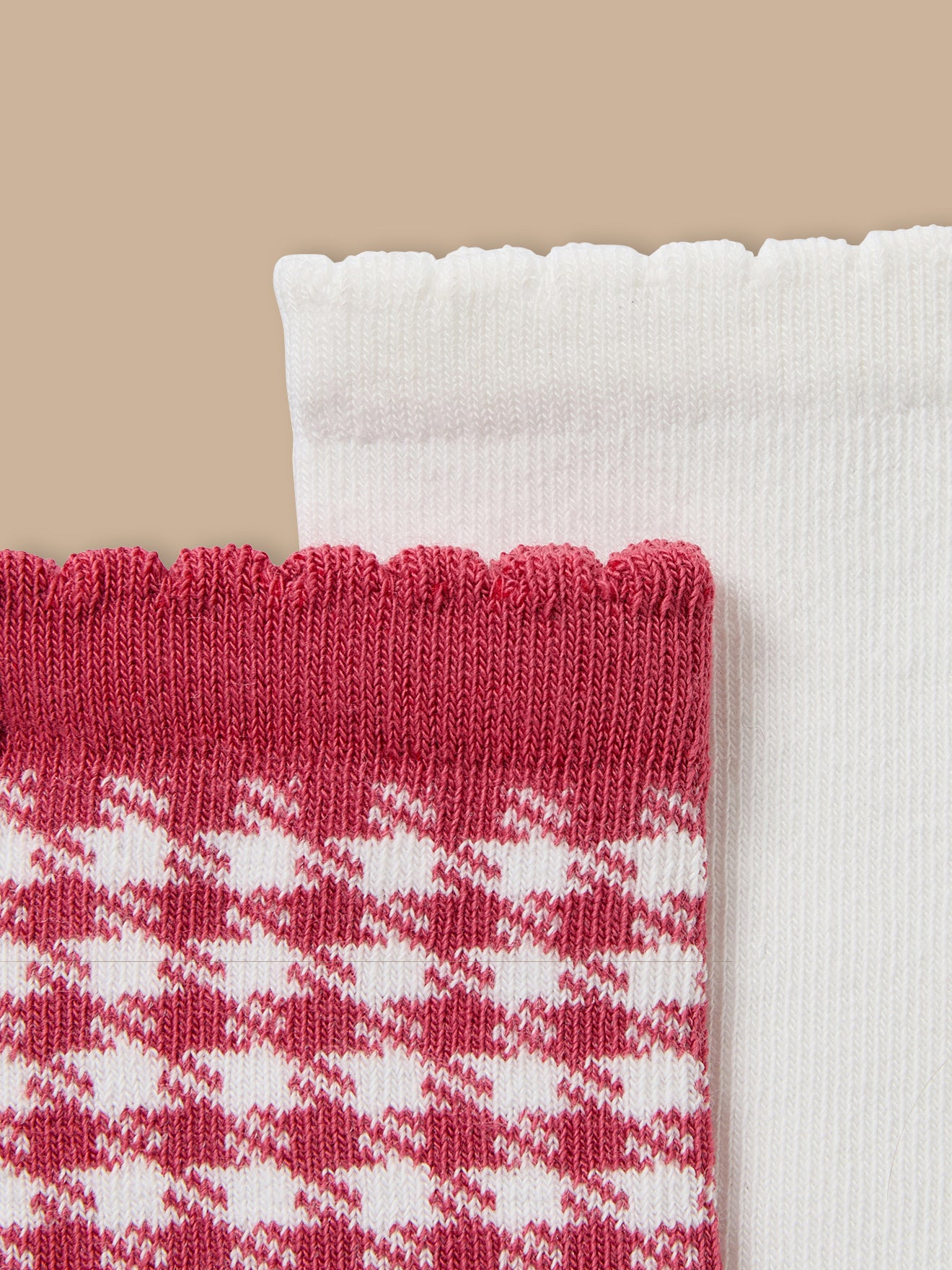 Mädchensocken im 2er-Pack, warm, « Vichy »-Muster