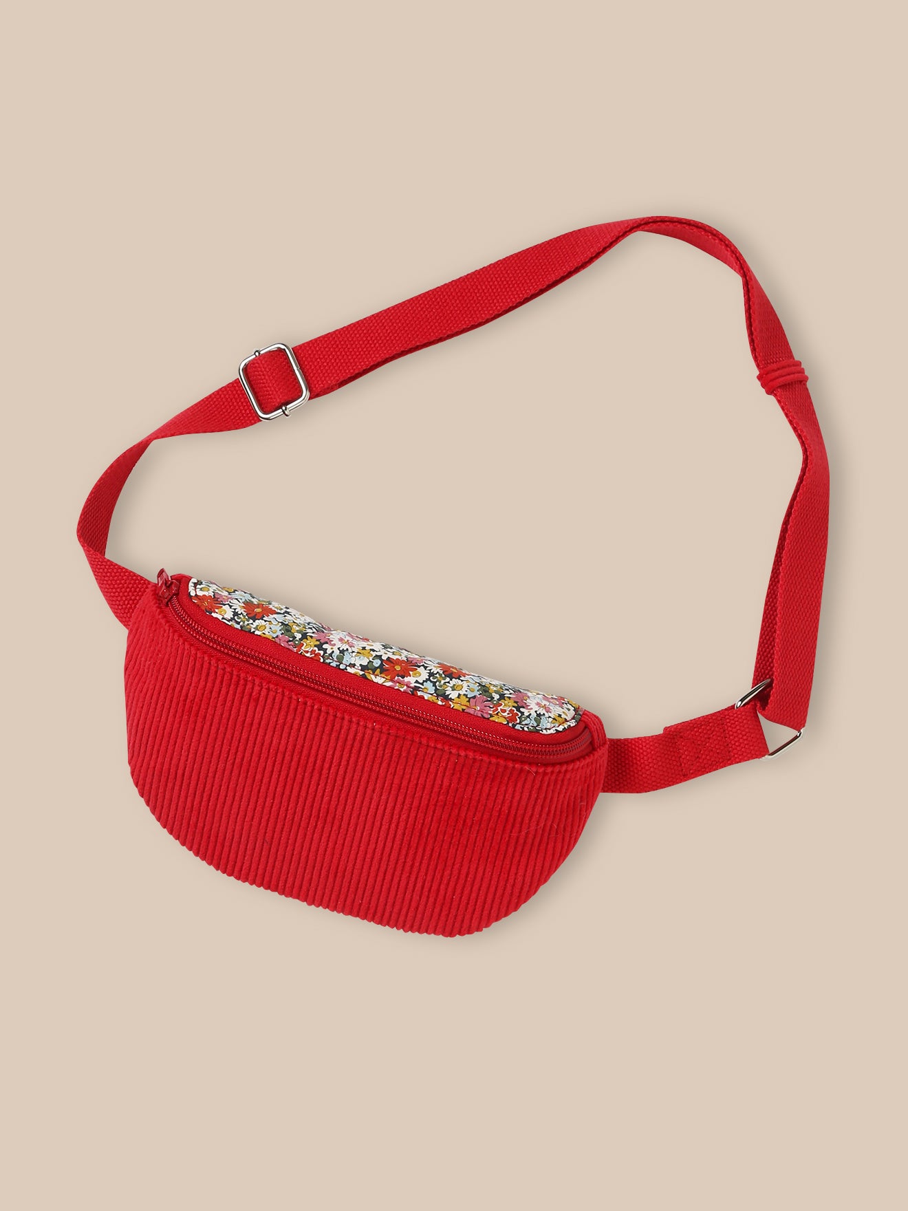 Mädchen-Bauchtasche aus Cordsamt und Liberty®-Stoff