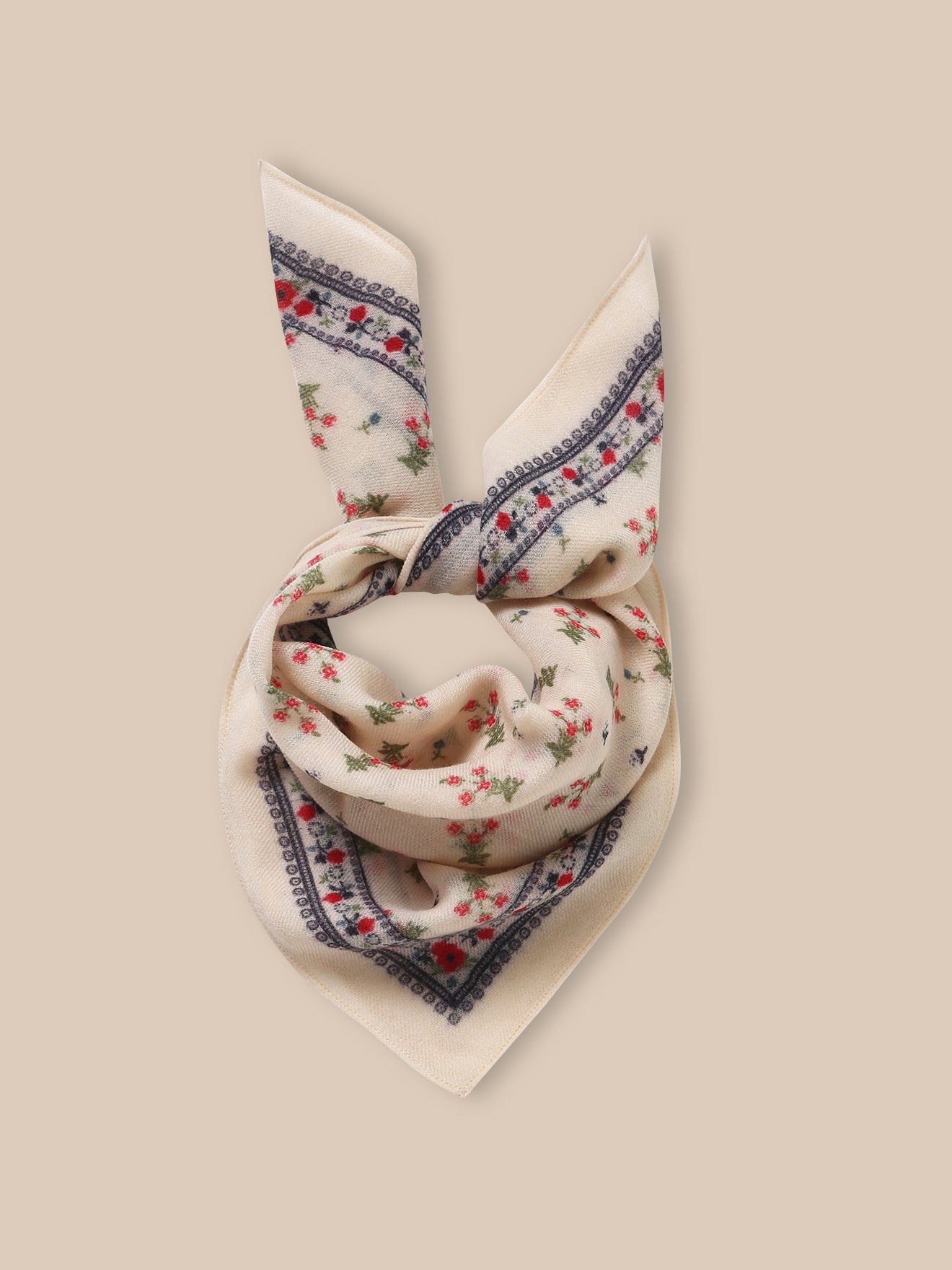 Mädchen-Schal « Knospen » aus Woll-Etamine