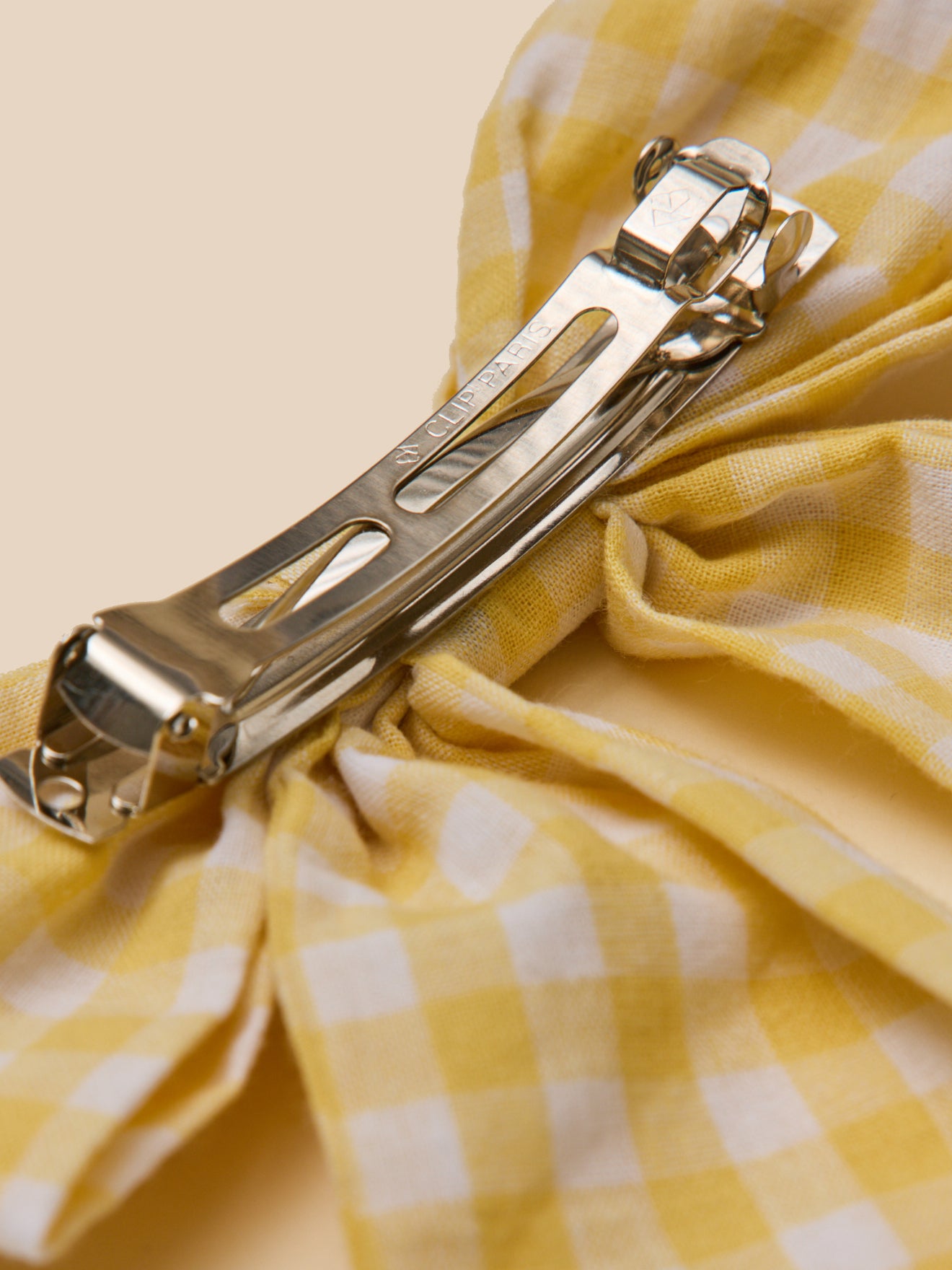 Mädchen-Haarspange mit großer Schleife aus Vichy-Stoff