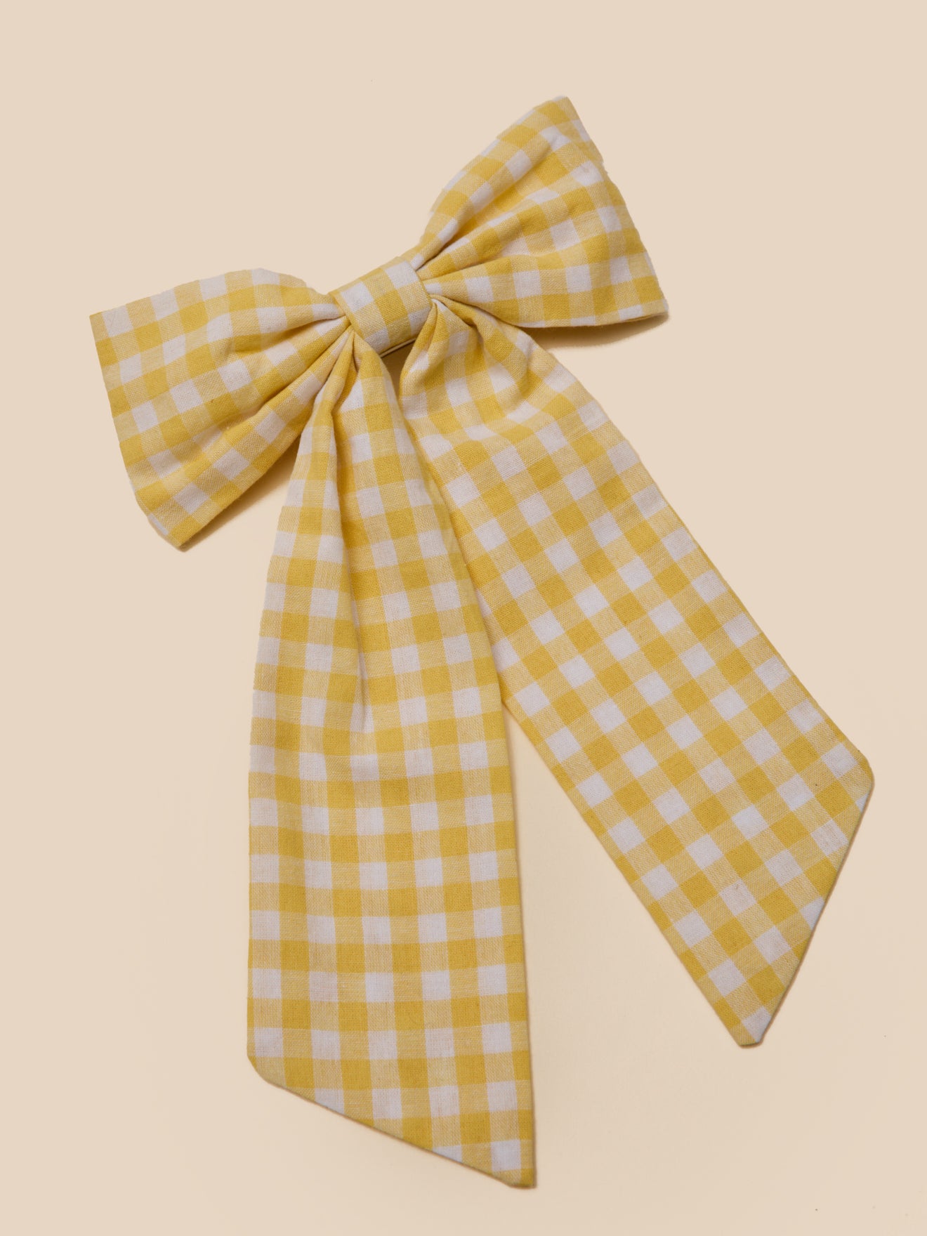 Mädchen-Haarspange mit großer Schleife aus Vichy-Stoff