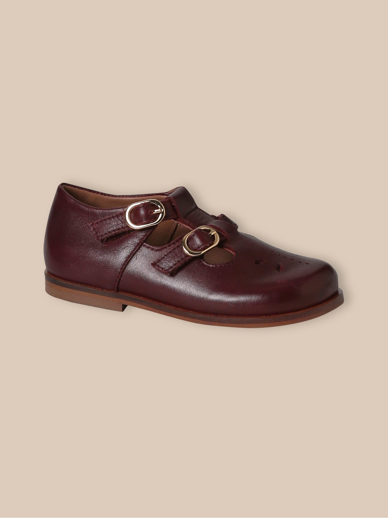 Mädchen-Spangenschuhe aus Leder mit Metallschnalle