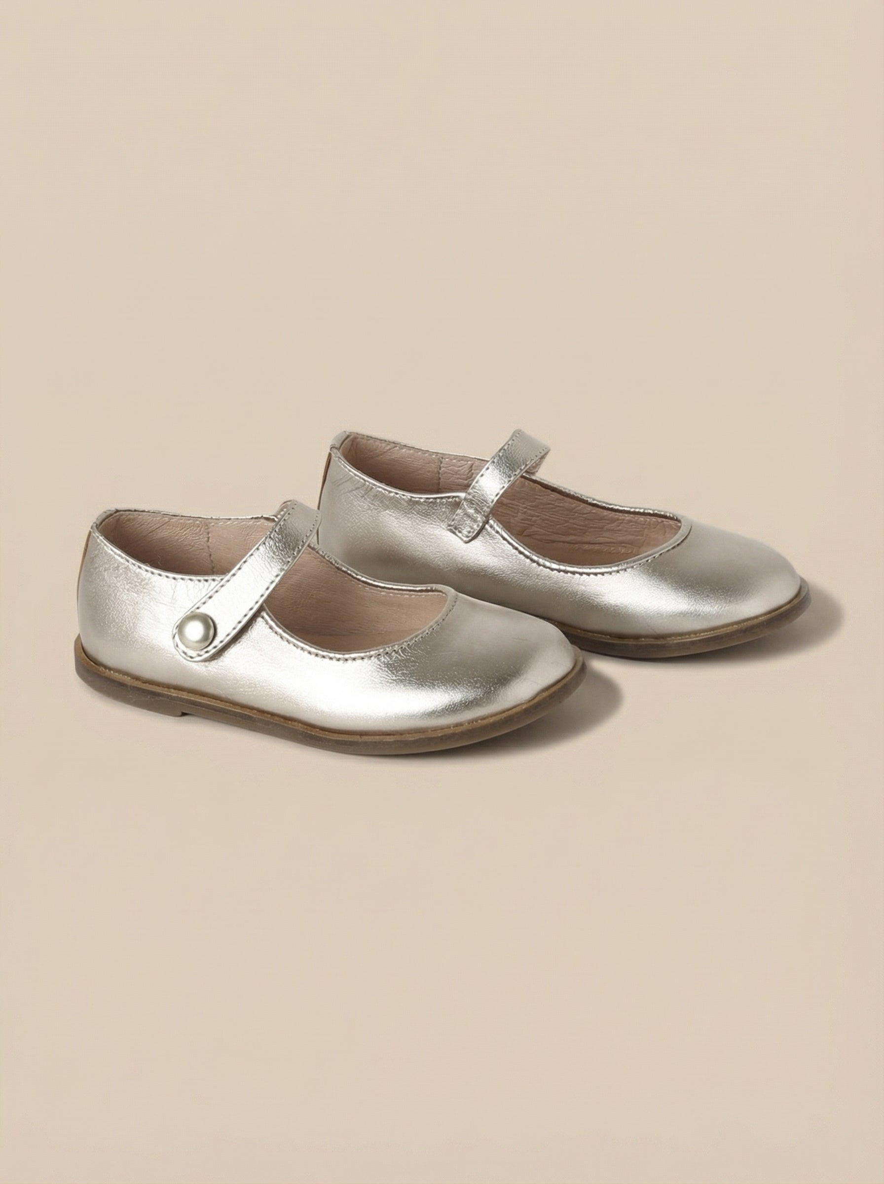 Mädchen-Spangenschuhe aus irisierendem Leder