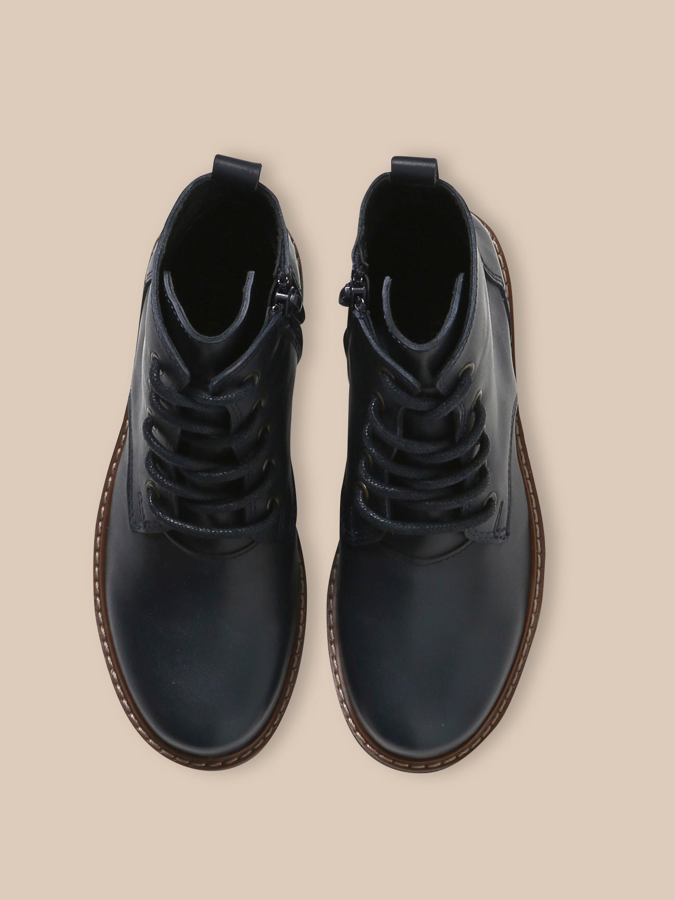 Mädchen-Stiefeletten aus Leder mit Schnürung