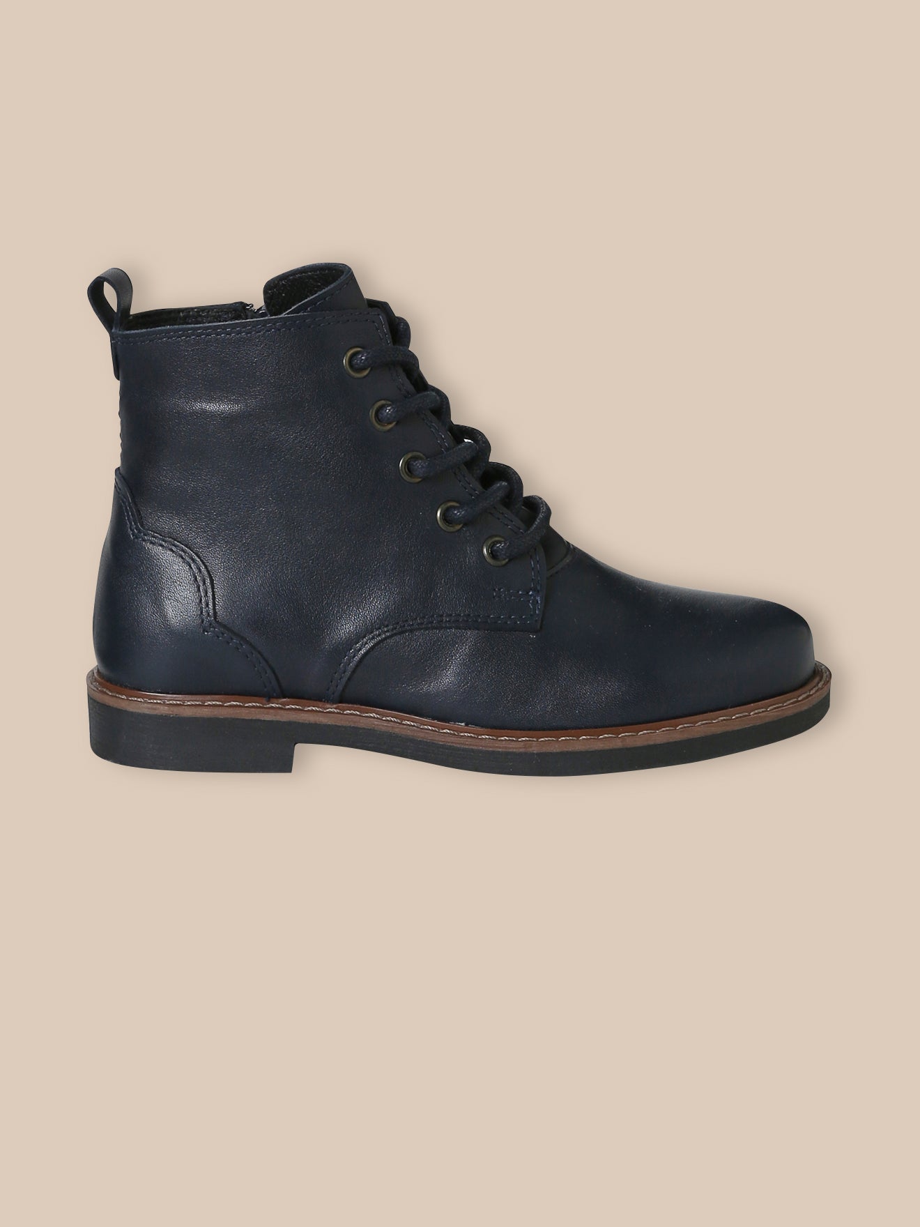 Mädchen-Stiefeletten aus Leder mit Schnürung