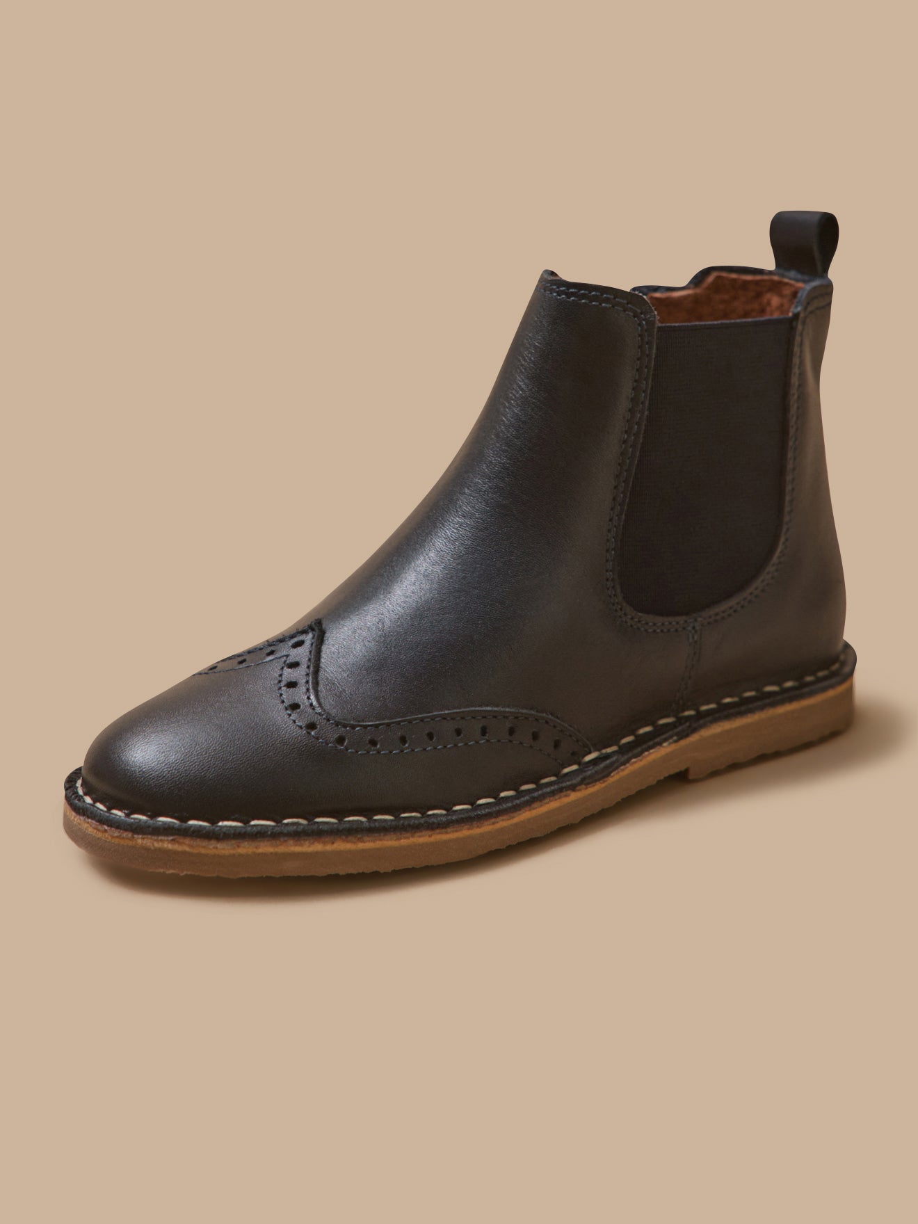 Mädchen-Boots mit Blütenkappe aus Leder