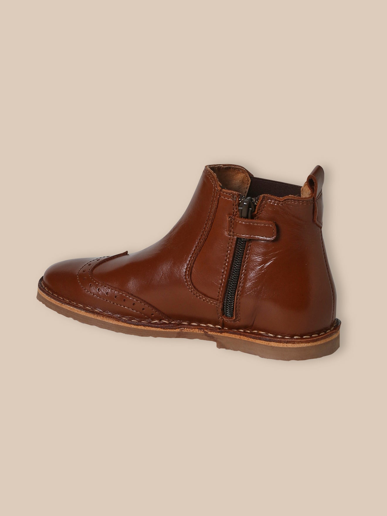 Mädchen-Boots mit Blütenkappe aus Leder