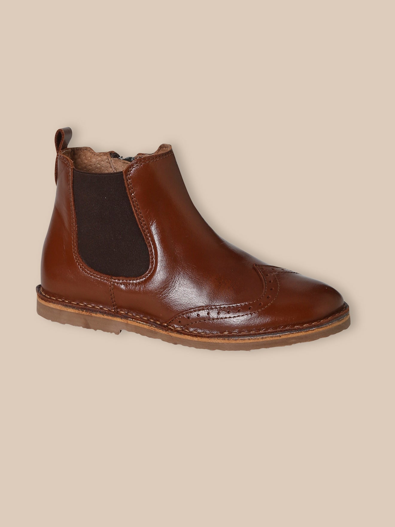 Mädchen-Boots mit Blütenkappe aus Leder