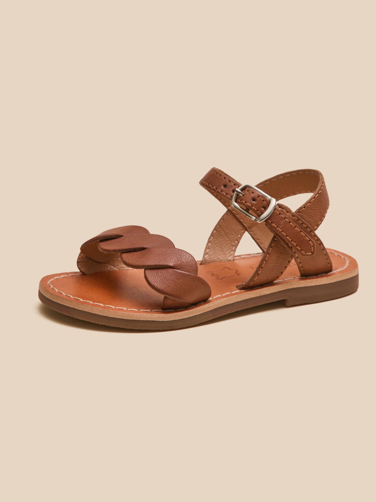 Mädchen-Sandalen aus Leder, geflochten