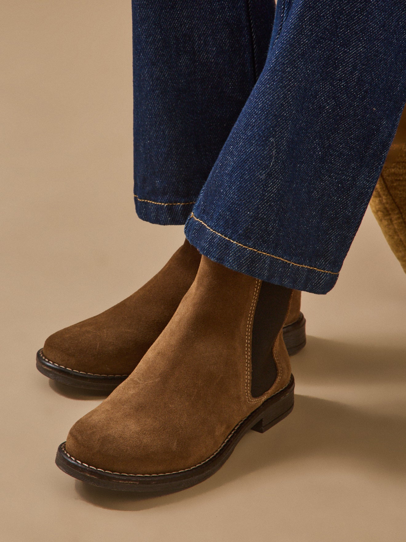 Mädchen-Chelsea-Boots aus Veloursleder