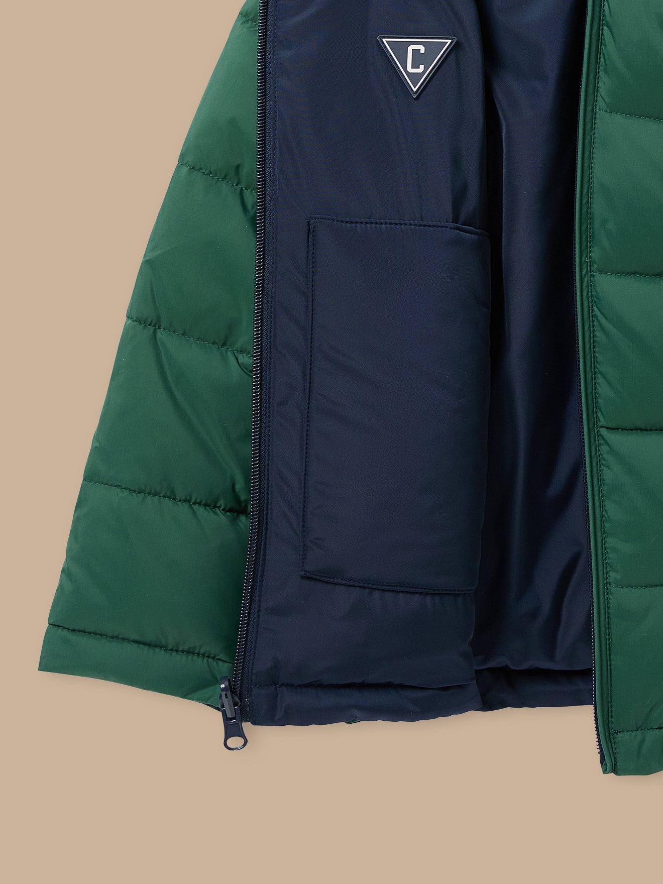 Jungen-Daunenjacke mit Federn und Daunen, wendbar