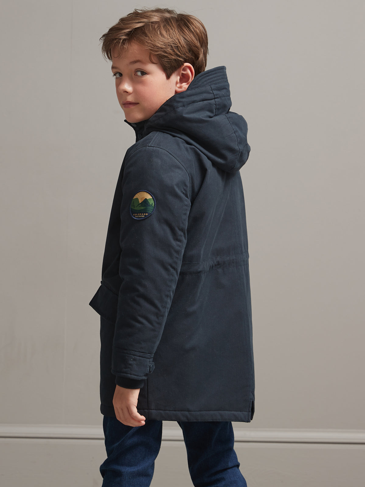 Jungen-Parka mit Sherpa-Futter