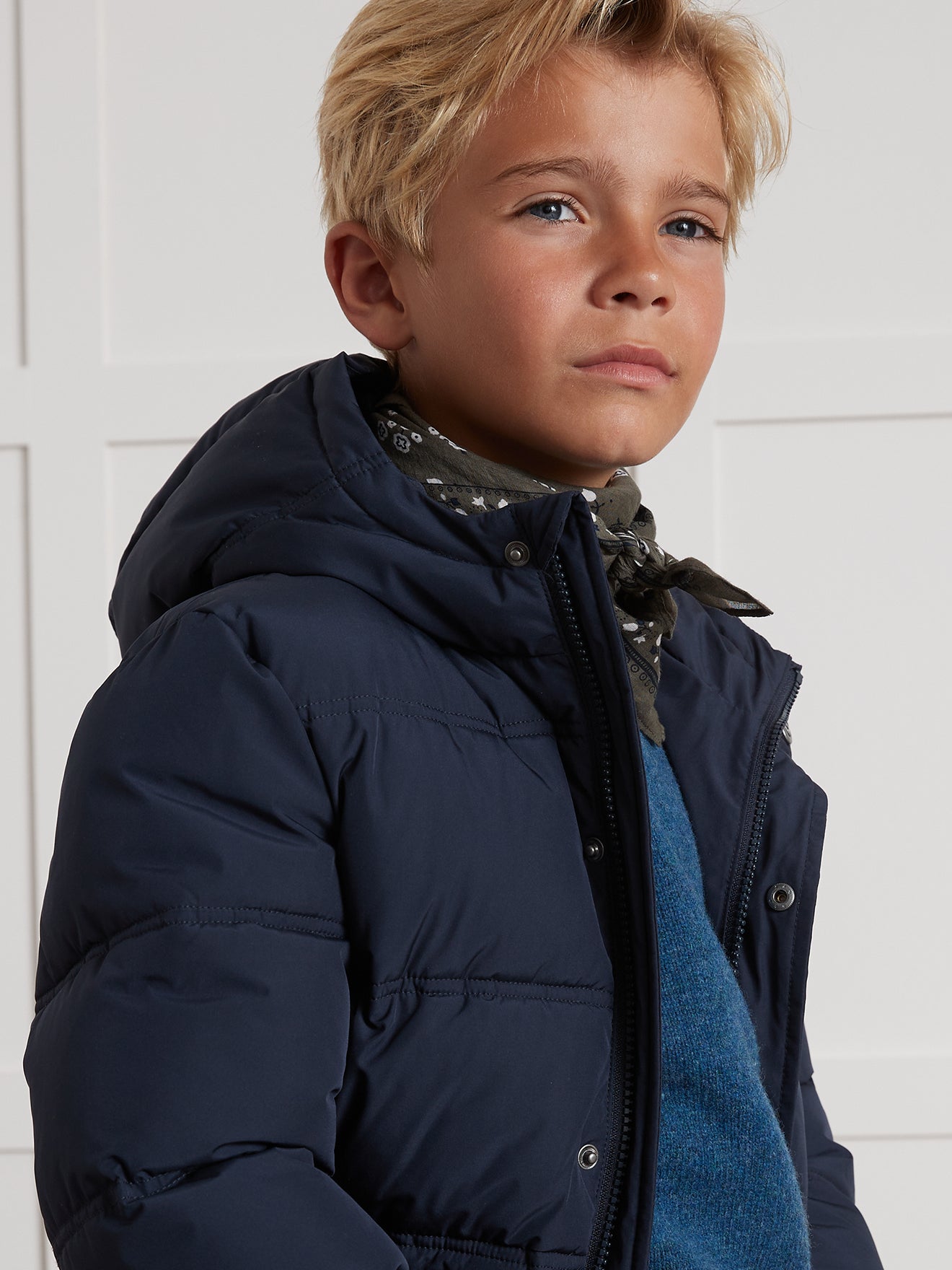 Jungen-Steppjacke mit Kapuze