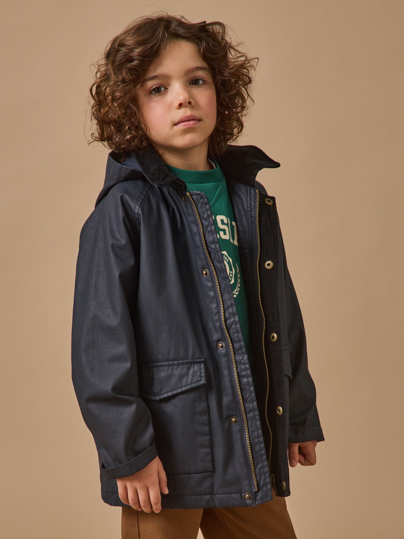 Jungen-Jacke aus beschichteter Baumwolle