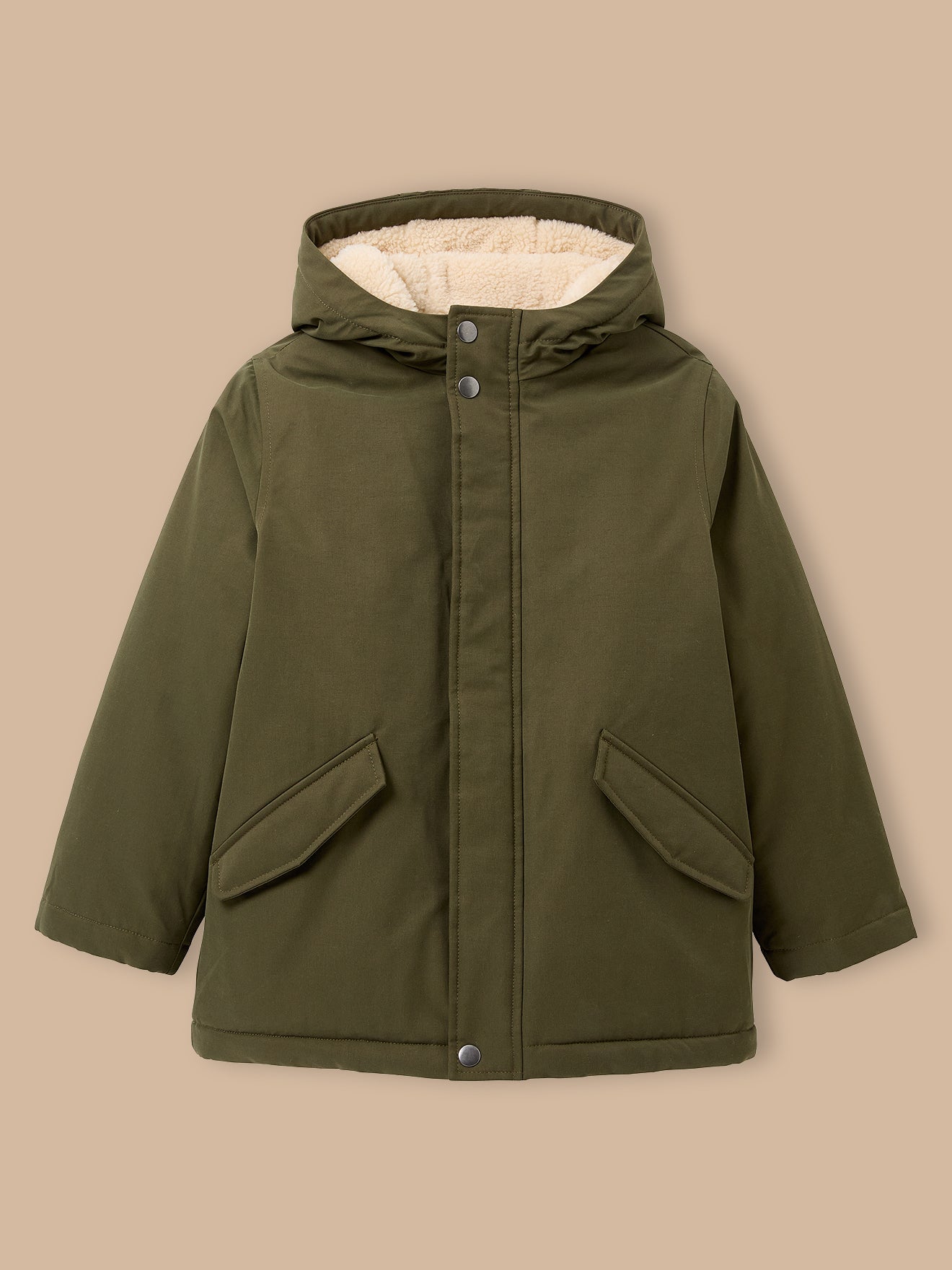 Jungen-Parka mit Sherpa-Futter