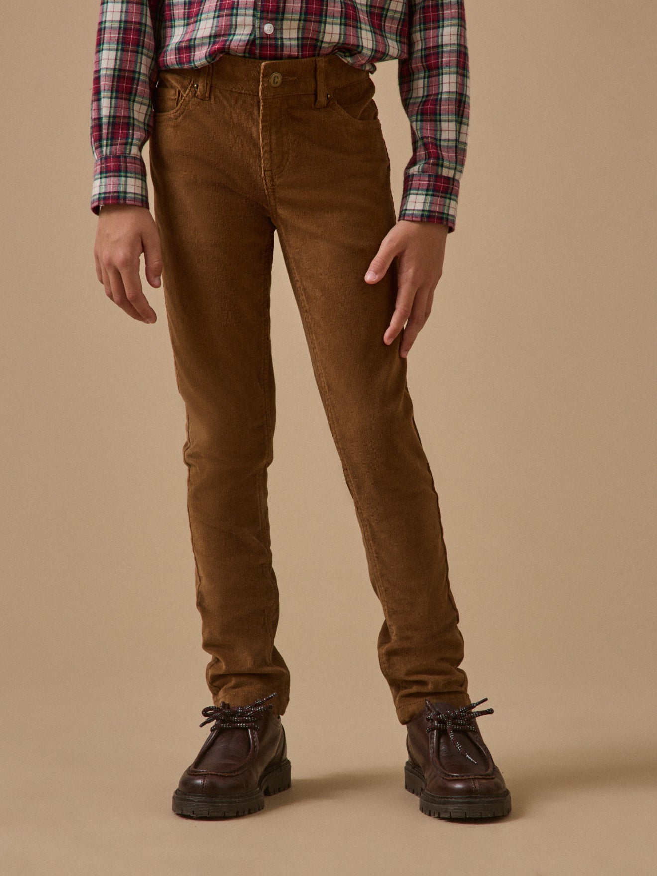 Jungen Slim Fit Hose aus Velours