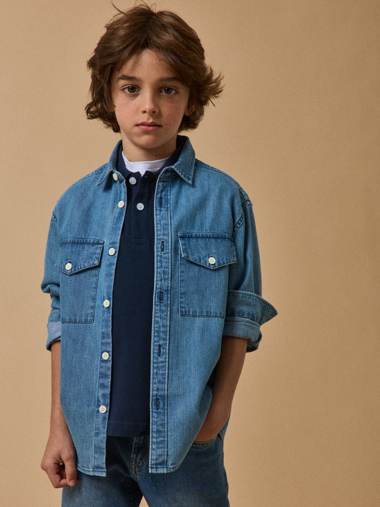 Jungen-Jeanshemd
