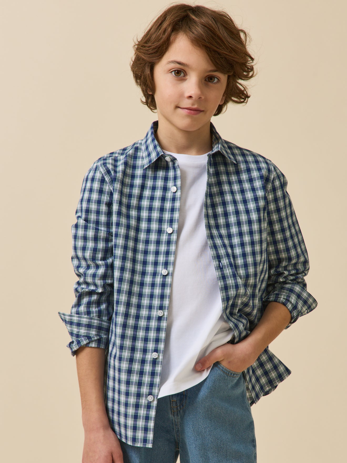Jungenhemd mit Karomuster