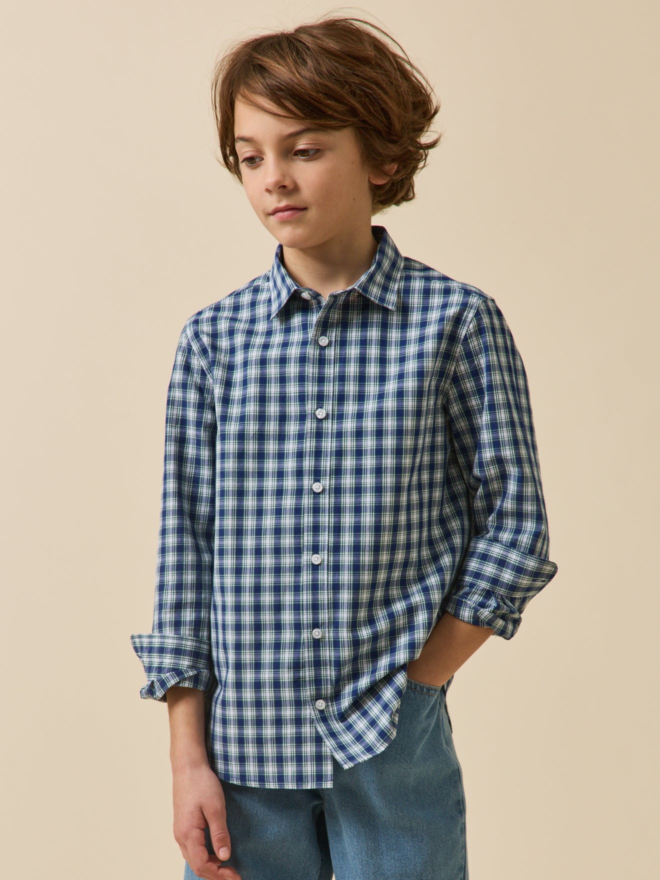 Jungenhemd mit Karomuster