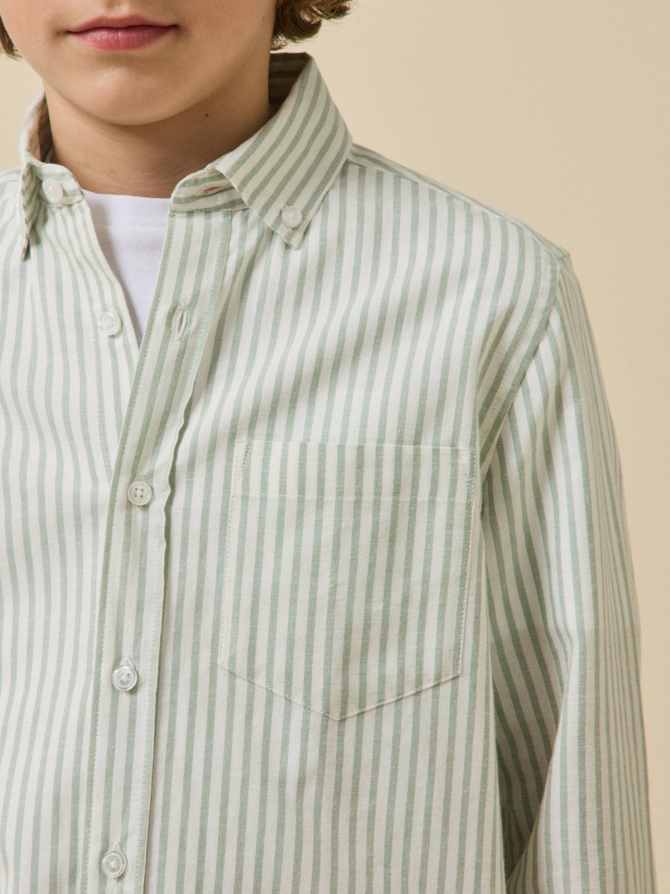 Jungenhemd aus Oxford-Stoff mit Streifen