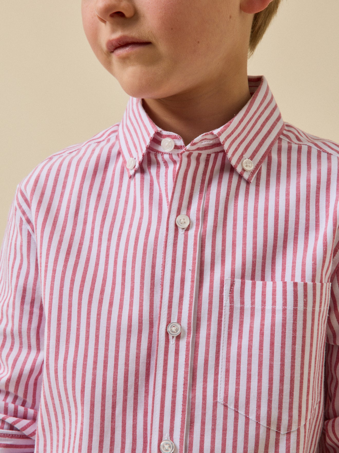 Jungenhemd aus Oxford-Stoff mit Streifen