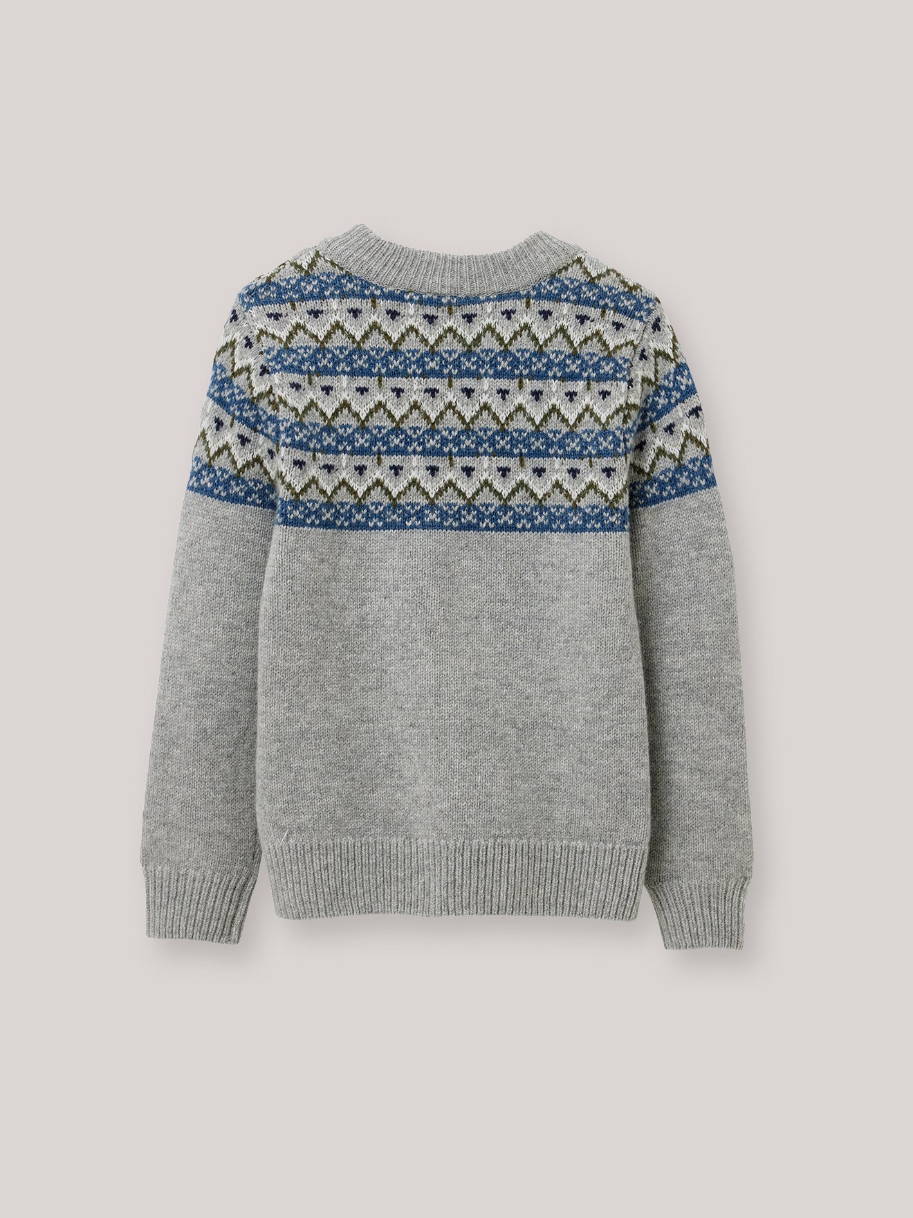 Jungenpullover mit Jacquard-Muster, Lambswool