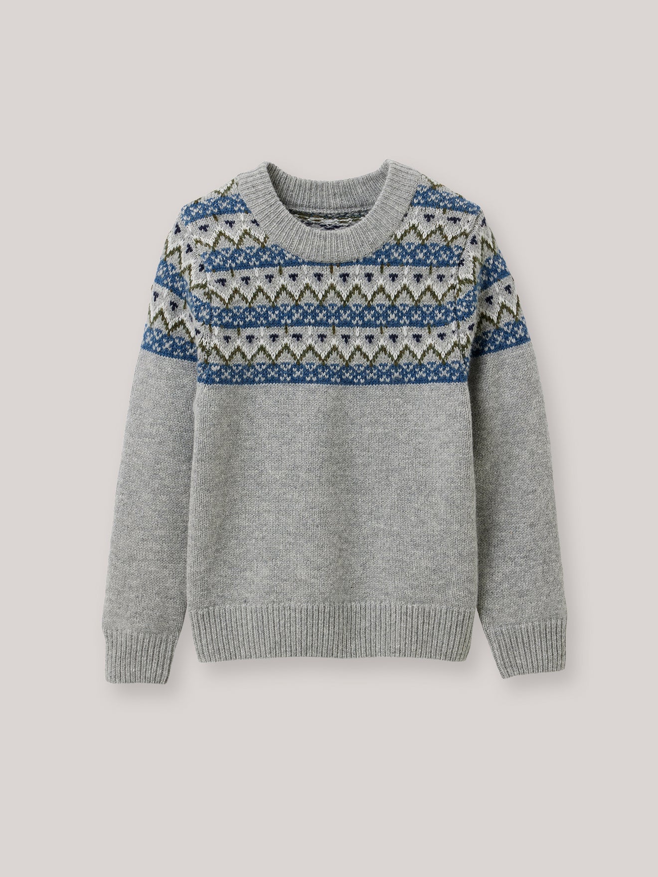 Jungenpullover mit Jacquard-Muster, Lambswool