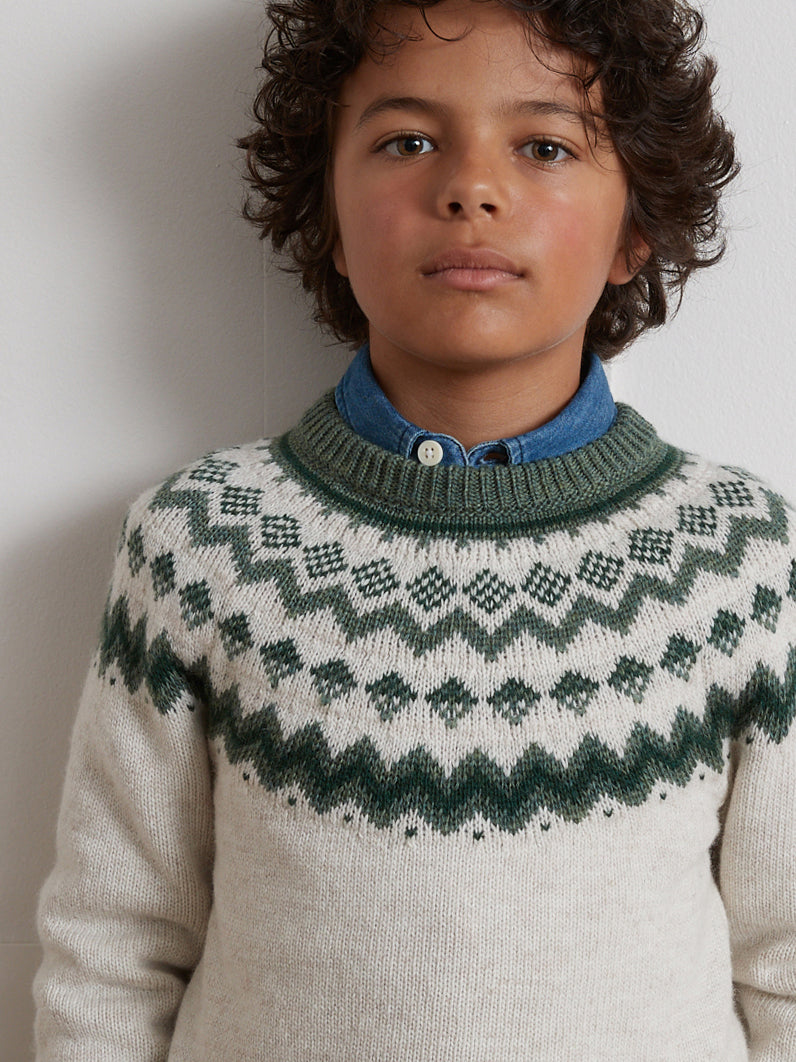 Jungenpullover mit Jacquard-Muster, Family Kollektion