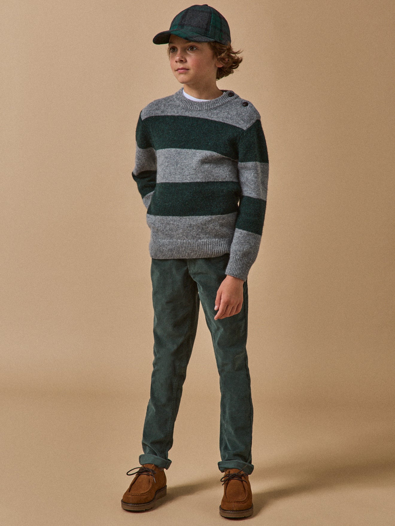 Jungenpullover aus Wolle mit Streifenmuster