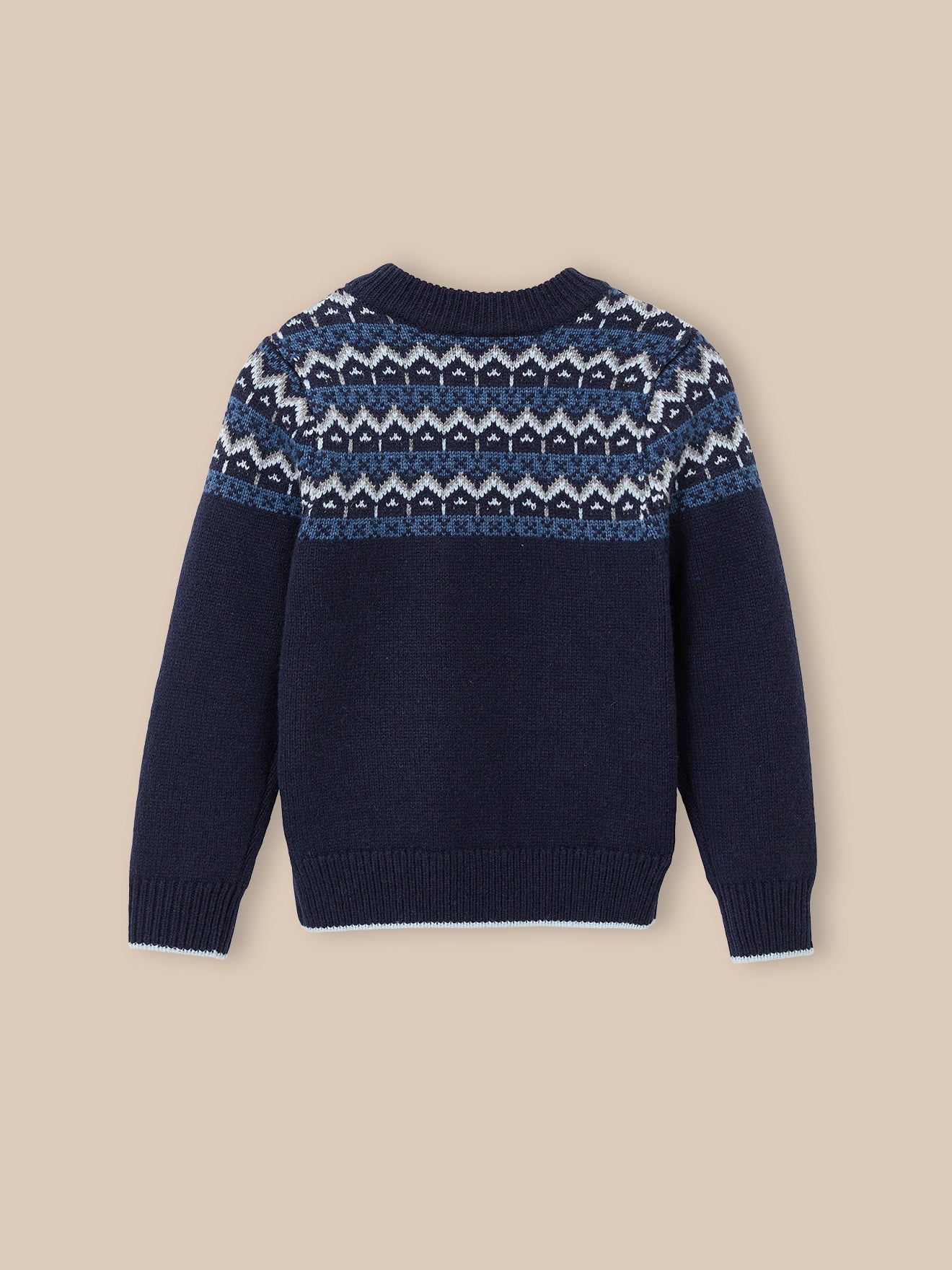 Jungenpullover aus Lambswool mit Jacquard-Muster