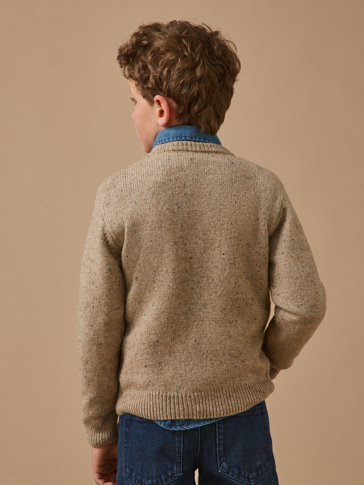Jungen Jacquard-Pullover mit Wolle