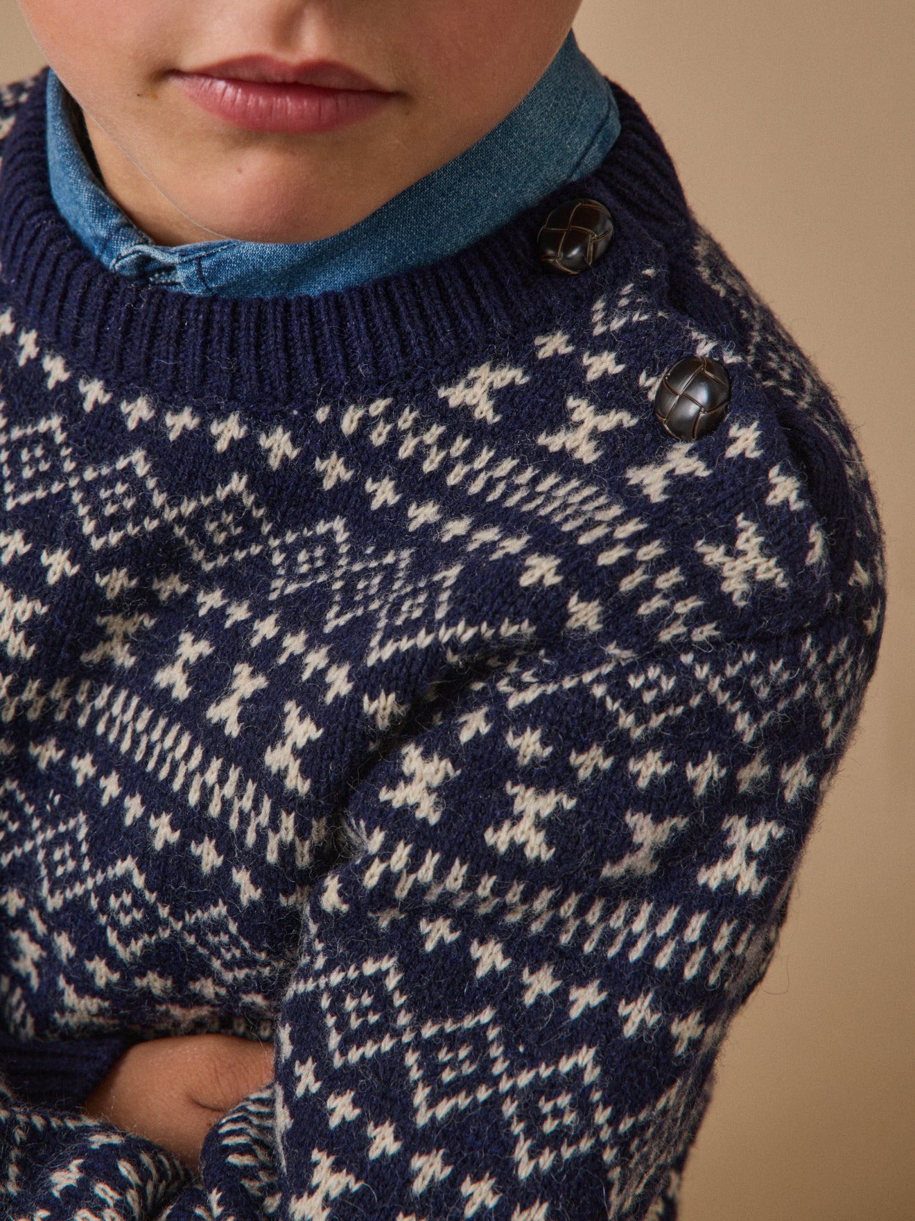 Jungenpullover aus Jacquard mit Wolle