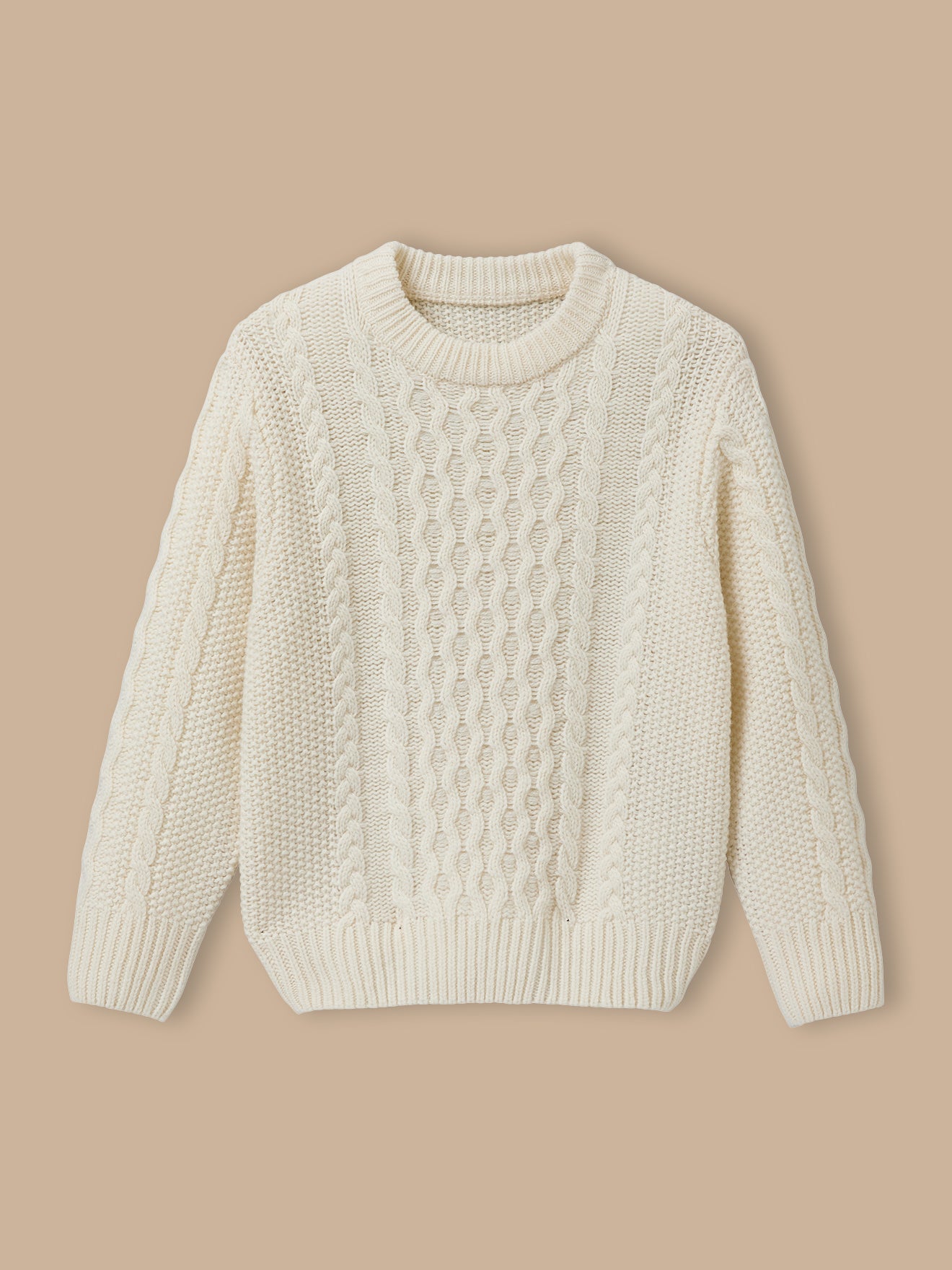 Jungenpullover mit Wolle und Zopfmuster