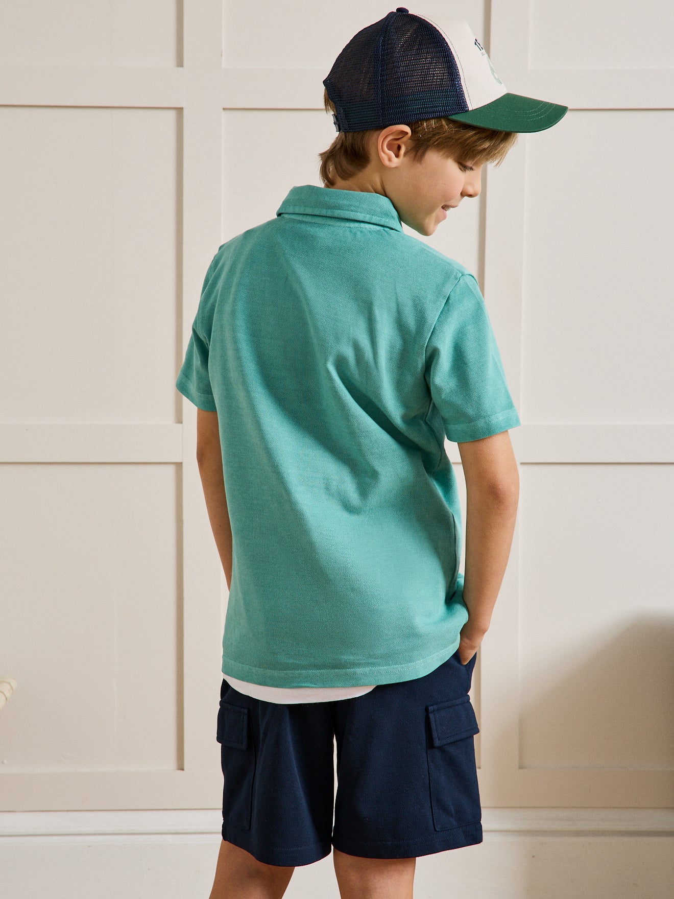 Jungen-Poloshirt aus Pikeestrick – Bio-Baumwolle