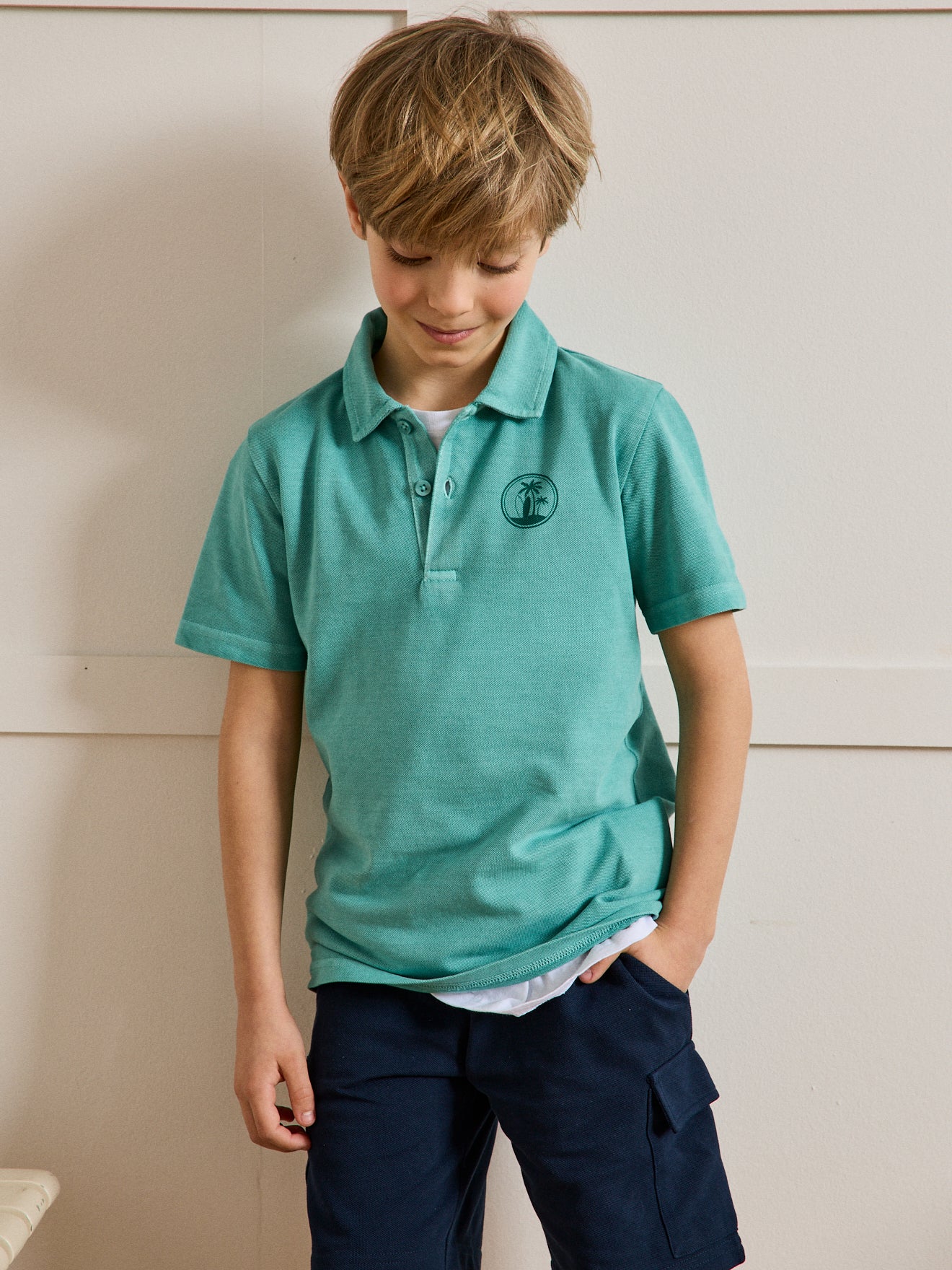 Jungen-Poloshirt aus Pikeestrick – Bio-Baumwolle