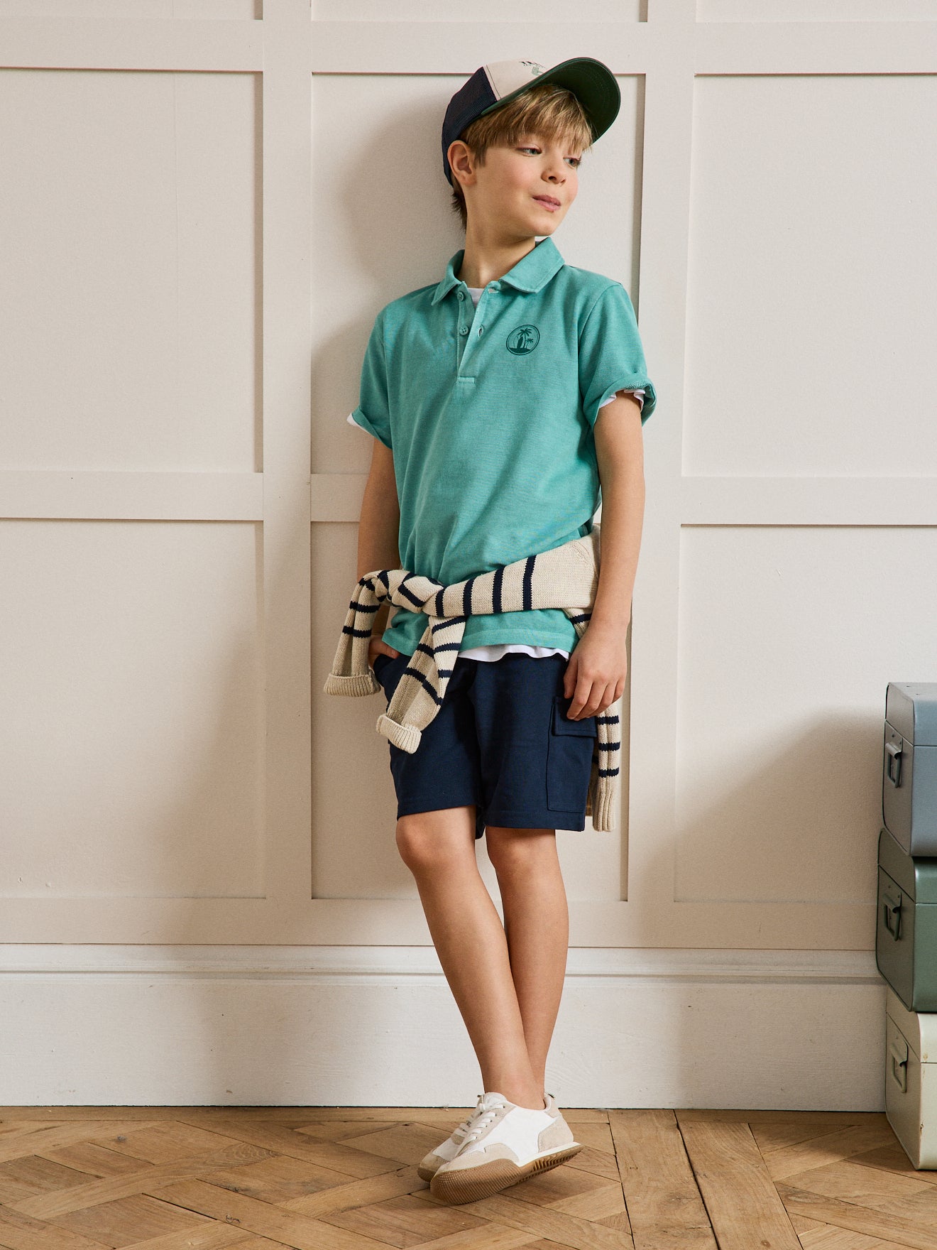 Jungen-Poloshirt aus Pikeestrick – Bio-Baumwolle