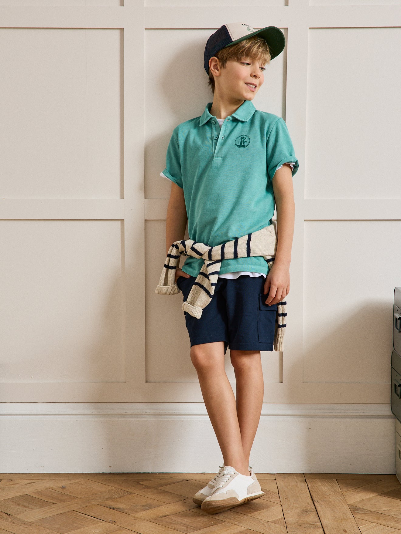 Jungen-Poloshirt aus Pikeestrick – Bio-Baumwolle