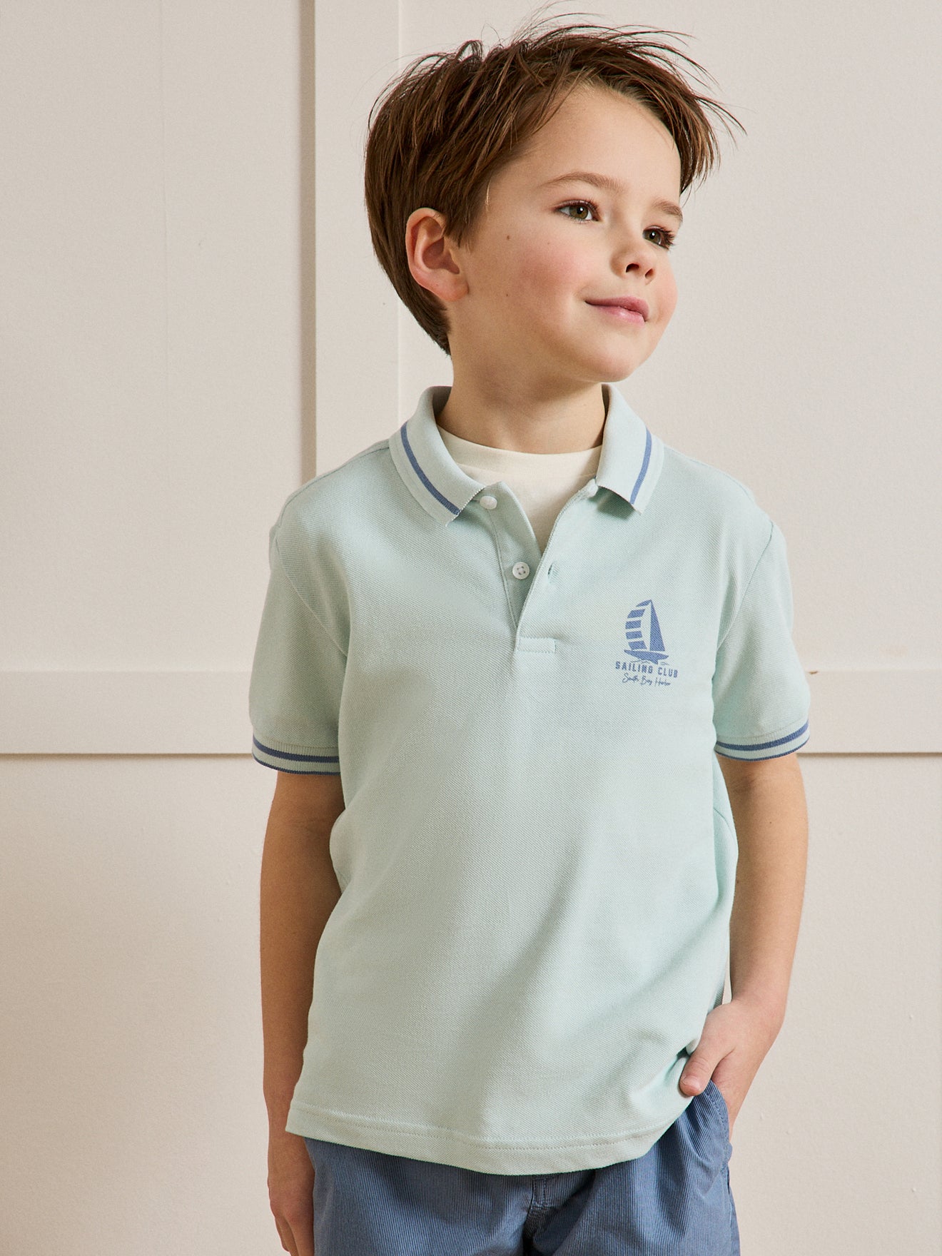 Jungen-Poloshirt aus Pikeestrick – Bio-Baumwolle