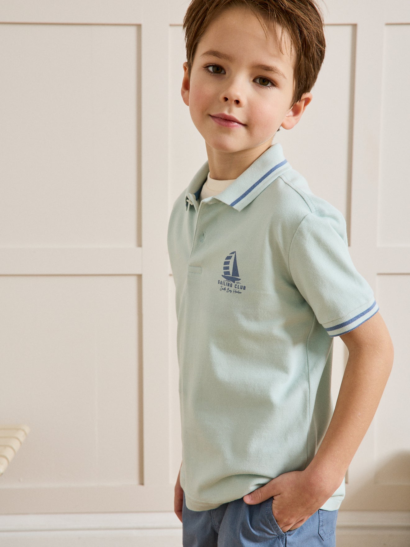 Jungen-Poloshirt aus Pikeestrick – Bio-Baumwolle