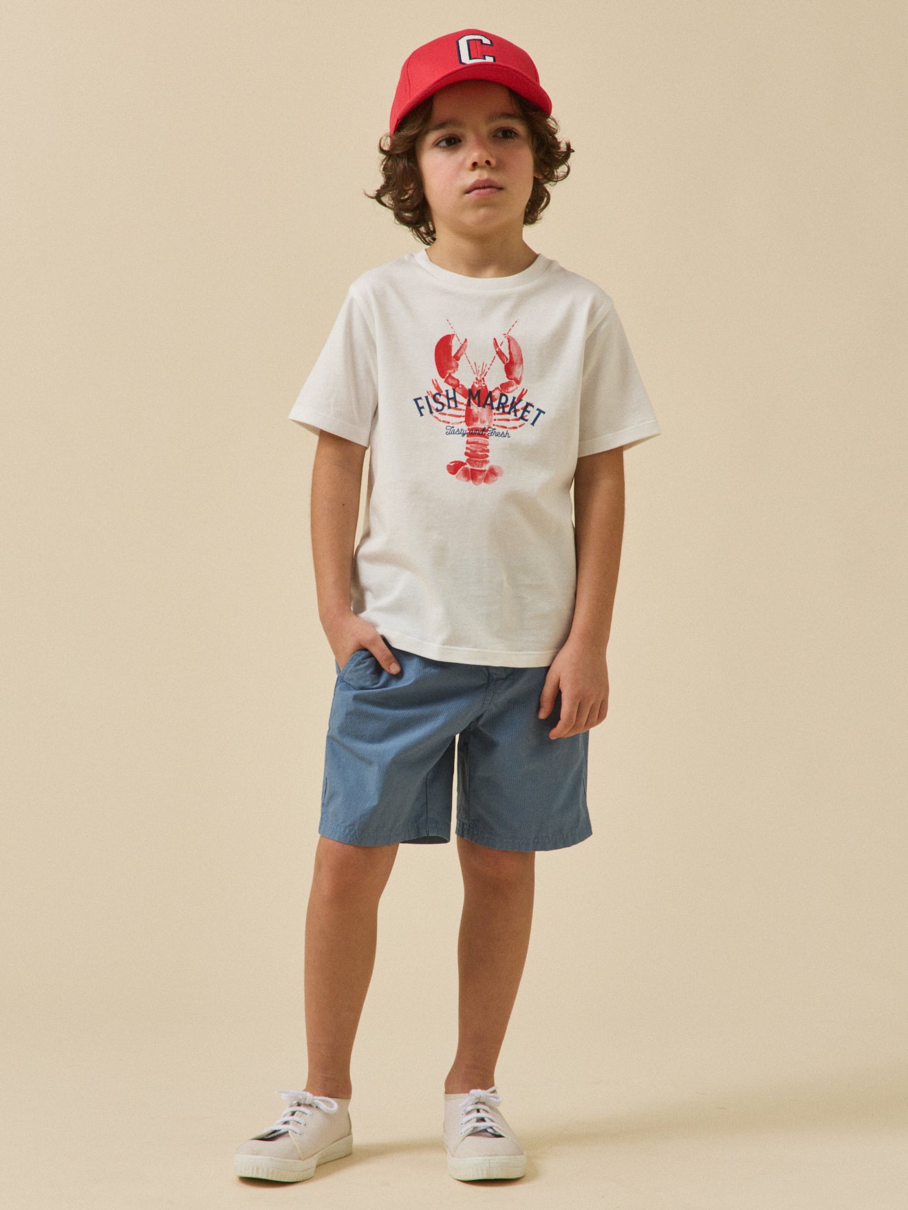 Jungen T-Shirt « Homard » – Bio-Baumwolle