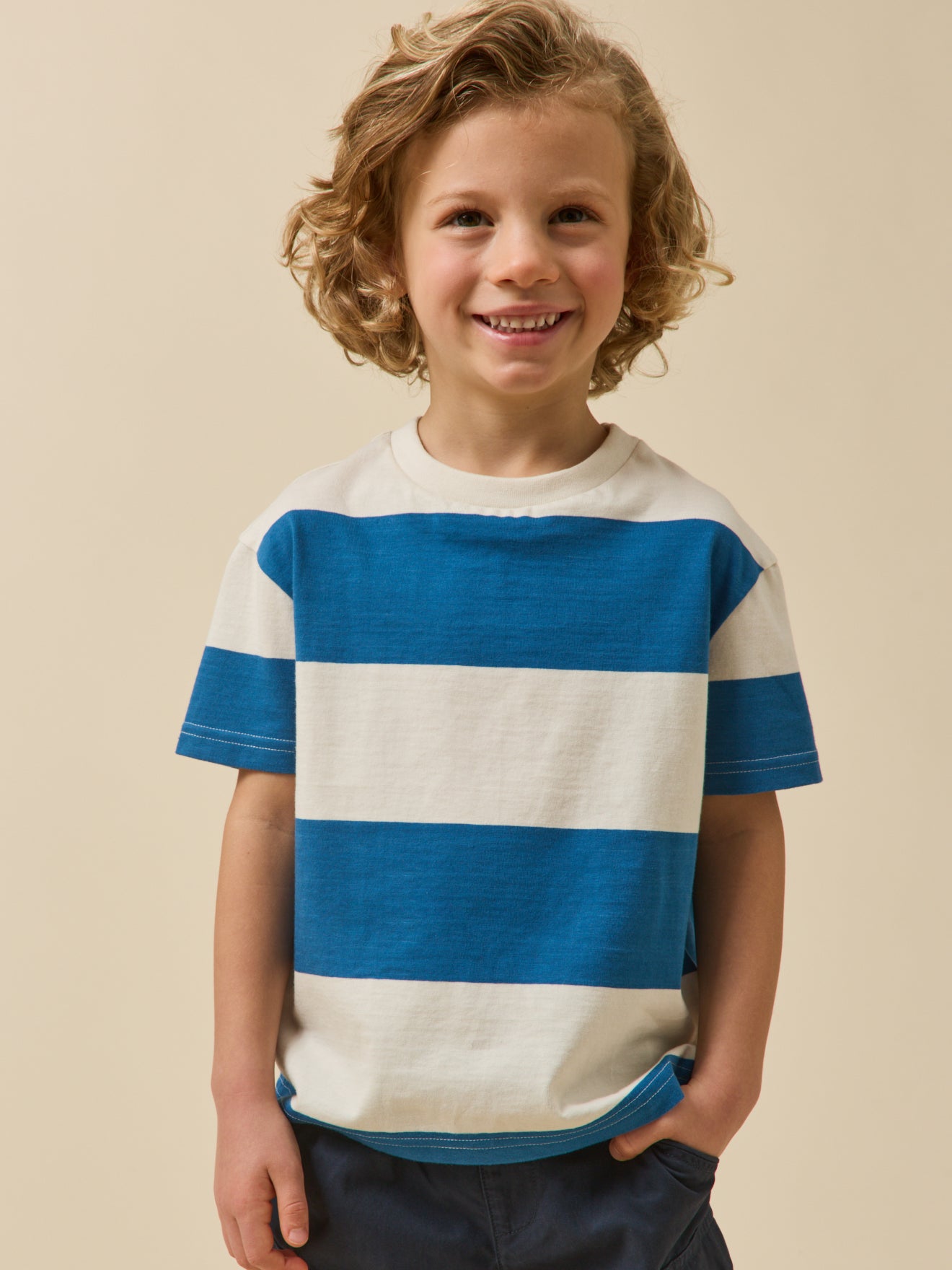 Jungen-T-Shirt mit Streifen – Bio-Baumwolle