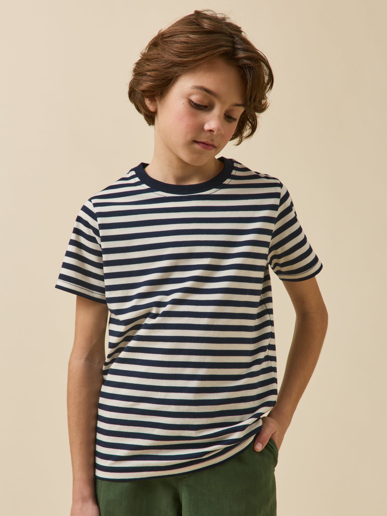 Jungen T-Shirt mit Streifen – Bio-Baumwolle