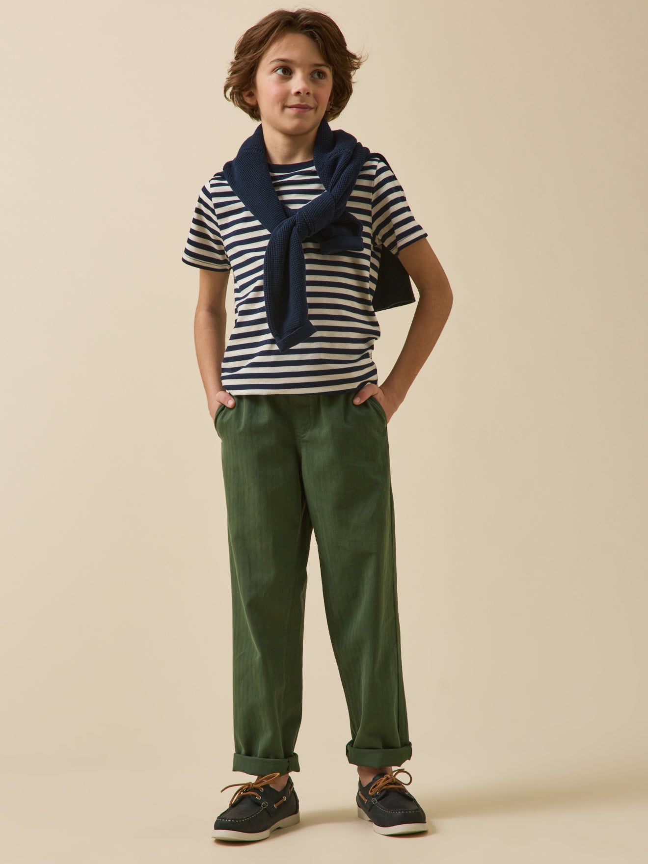 Jungen T-Shirt mit Streifen – Bio-Baumwolle