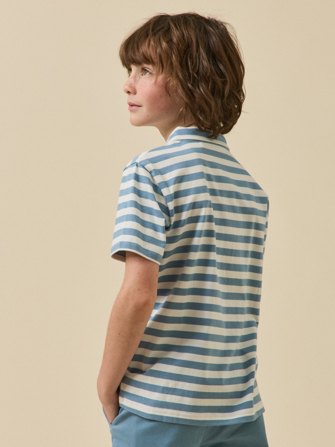 Jungen-Poloshirt, gestreift – Bio-Baumwolle