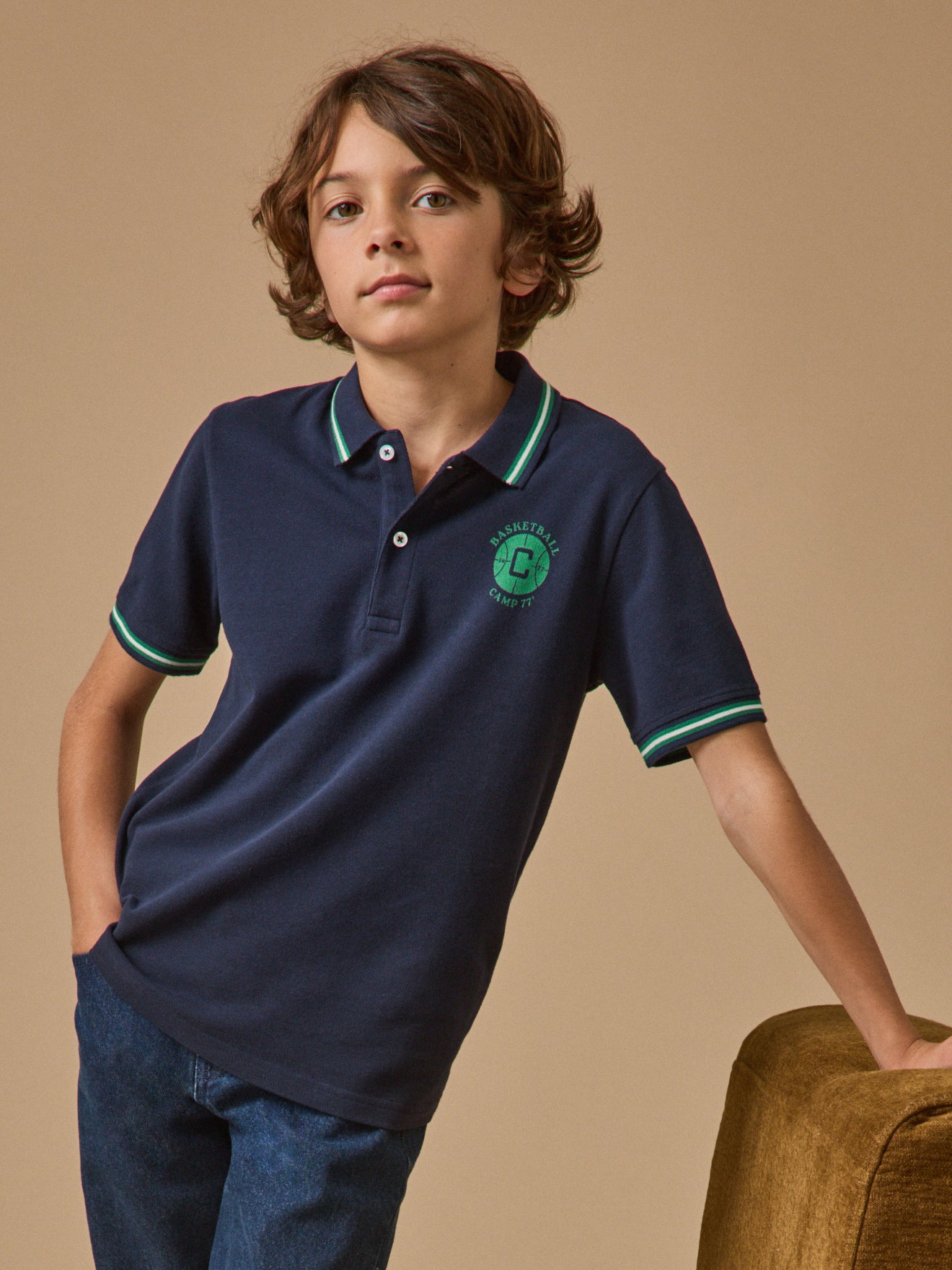 Jungen Poloshirt aus Piqué-Strick